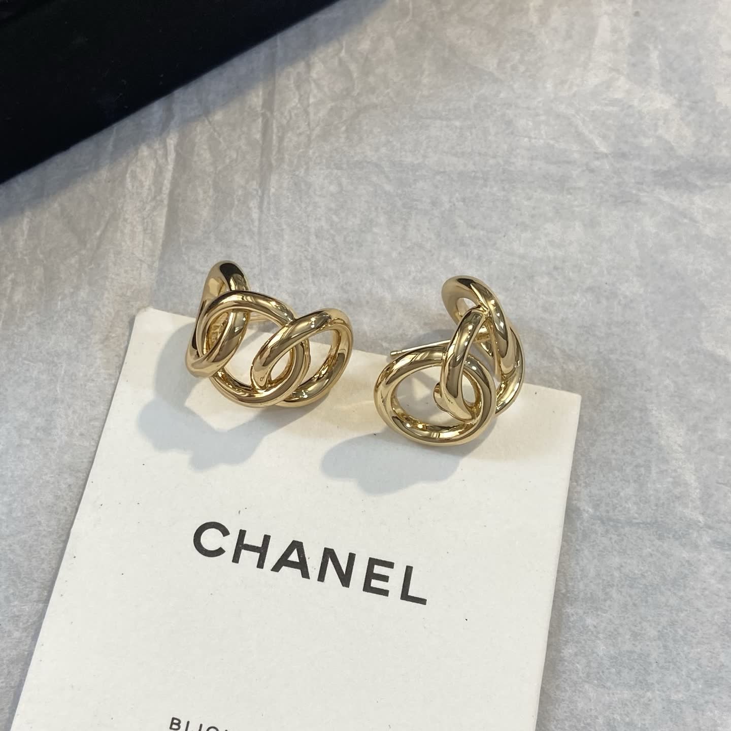 Chanel Gold Tone Earrings