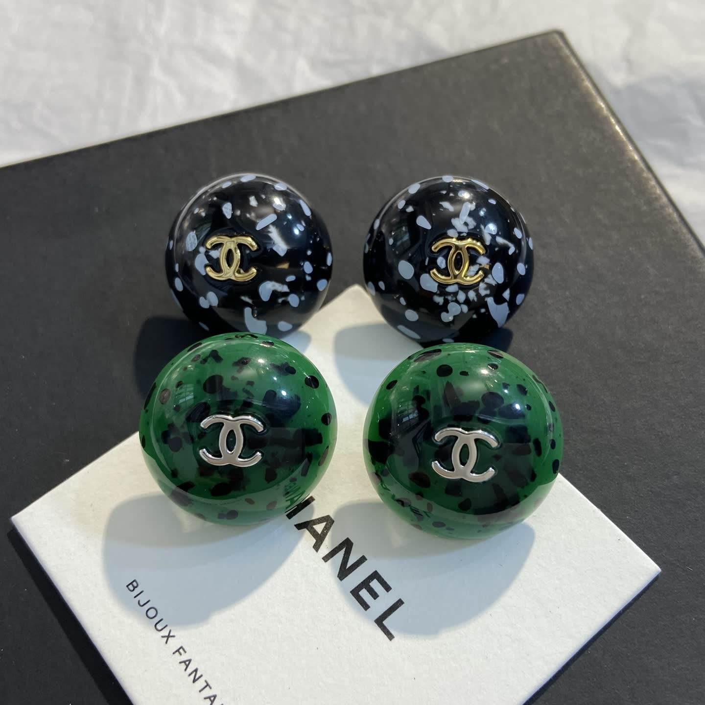 Chanel Marble Effect Earrings Chanel Marble Effect Earrings