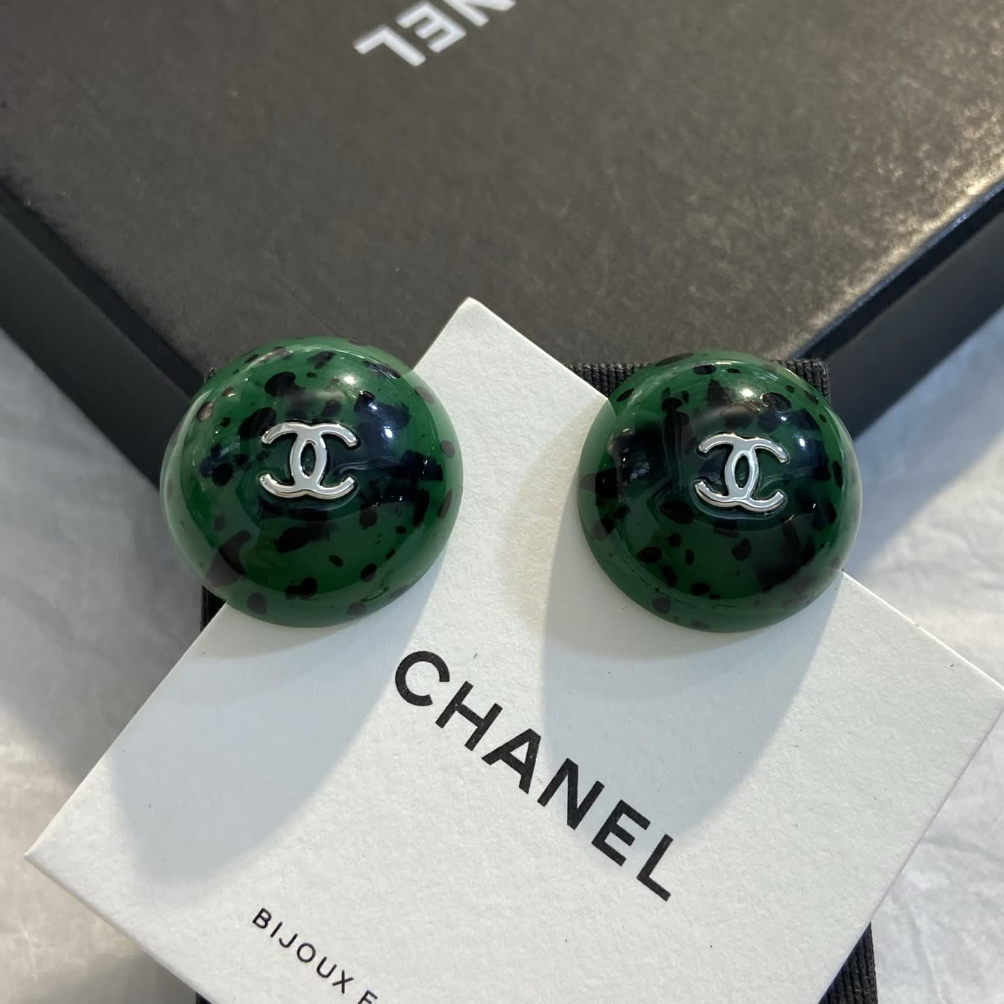 Chanel Marble Effect Earrings