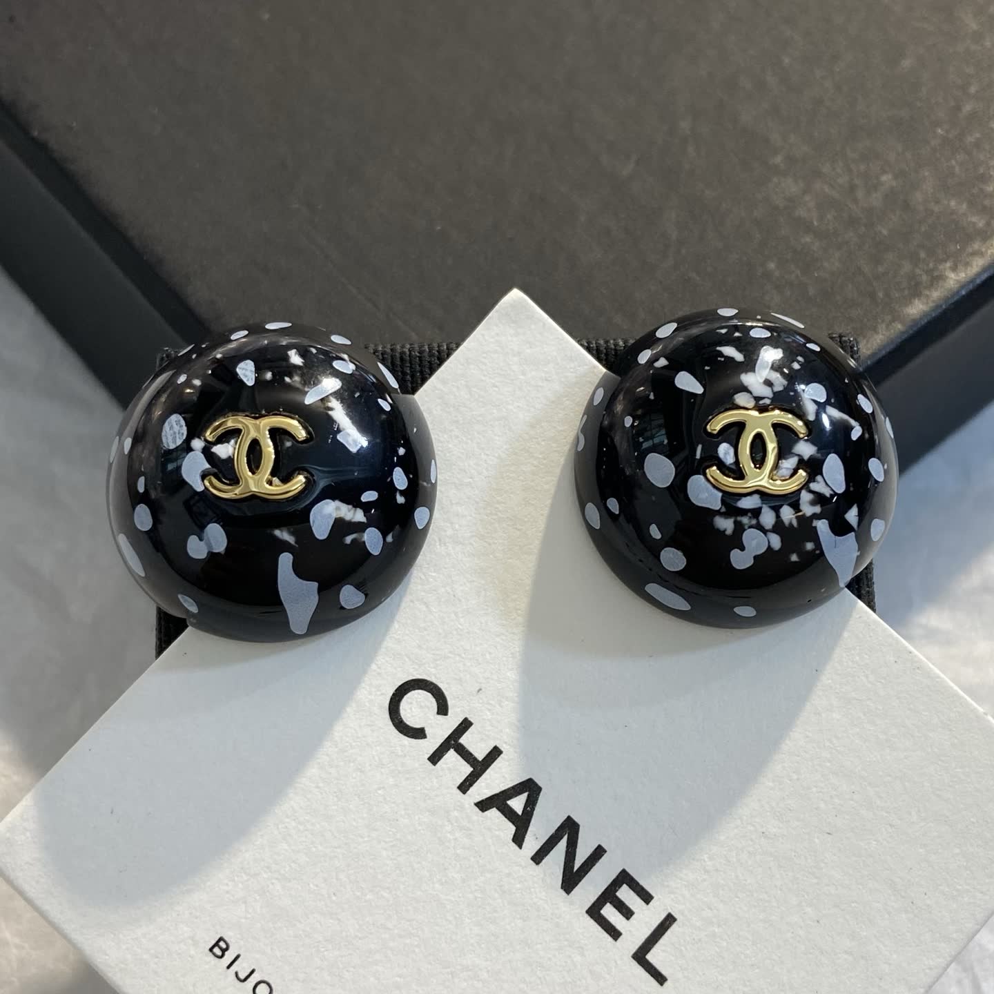 Chanel Marble Effect Earrings