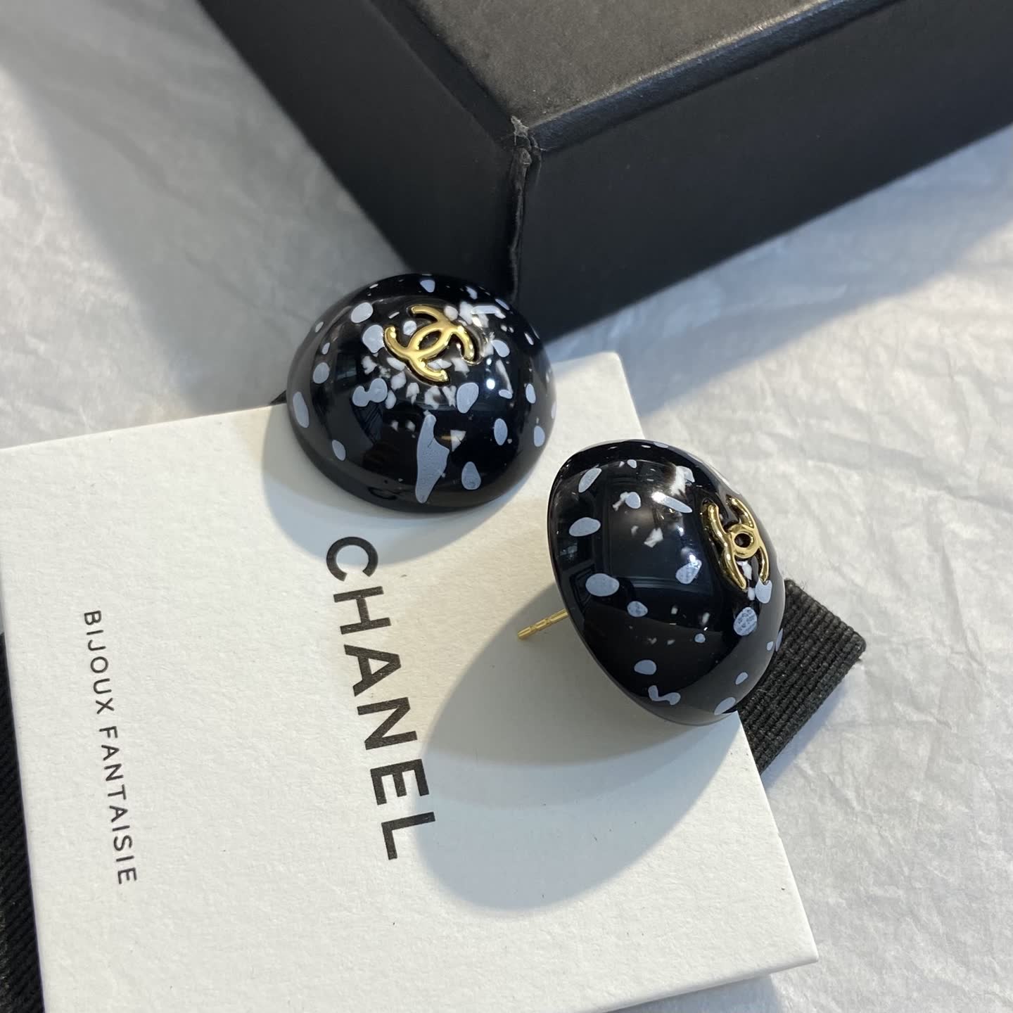 Chanel Marble Effect Earrings