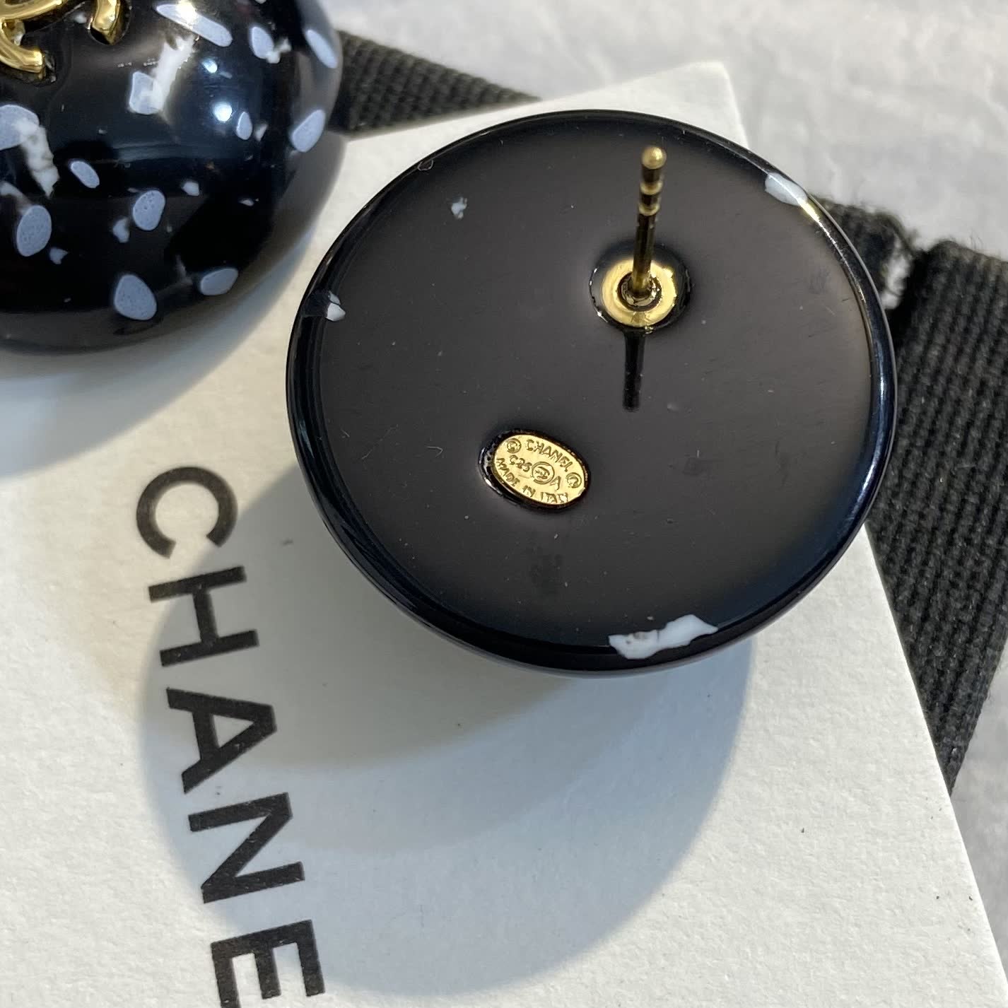 Chanel Marble Effect Earrings