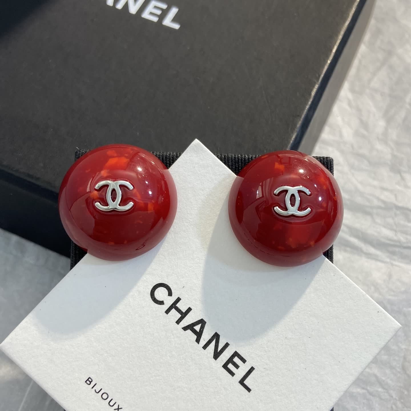 Chanel Red Beaded Earrings Chanel Red Beaded Earrings