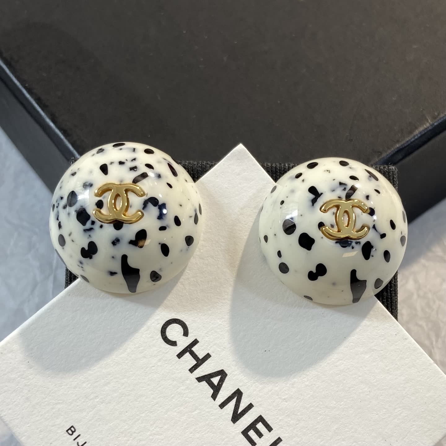 Chanel Dalmatian Pattern Earrings Chanel Dalmatian Pattern Earrings