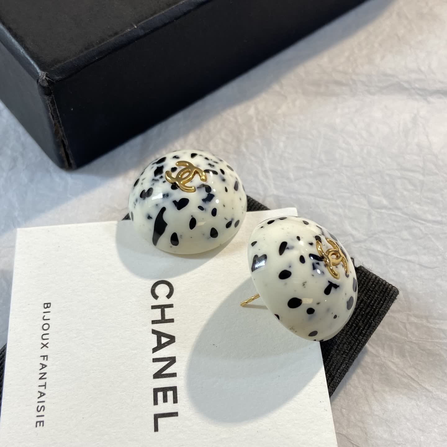 Chanel Dalmatian Pattern Earrings