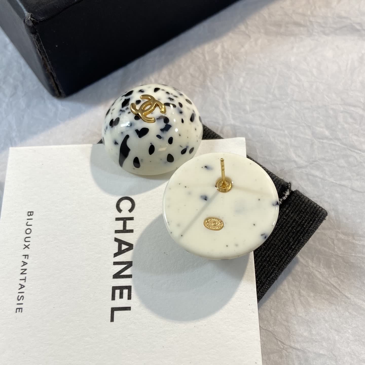 Chanel Dalmatian Pattern Earrings