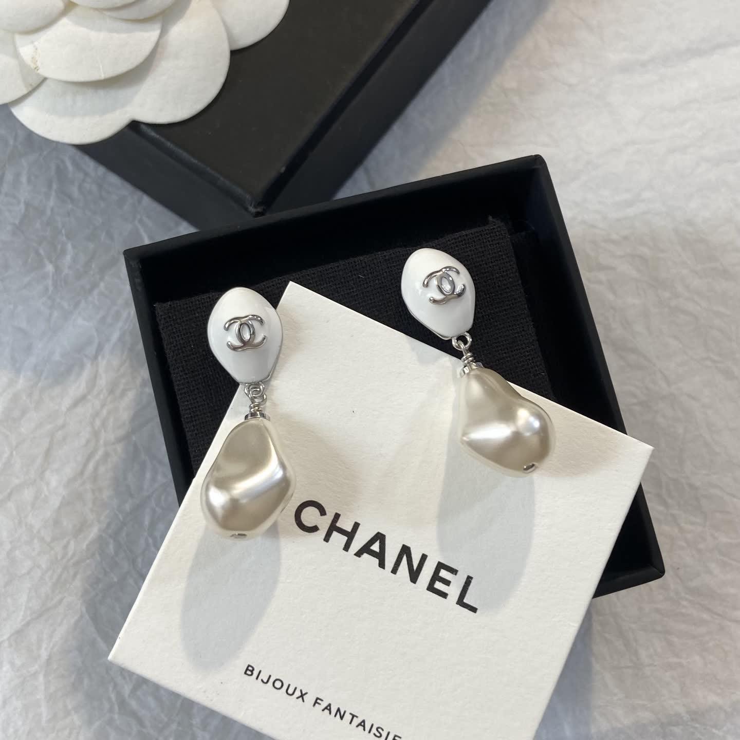 Chanel Pearl Drop Earrings
