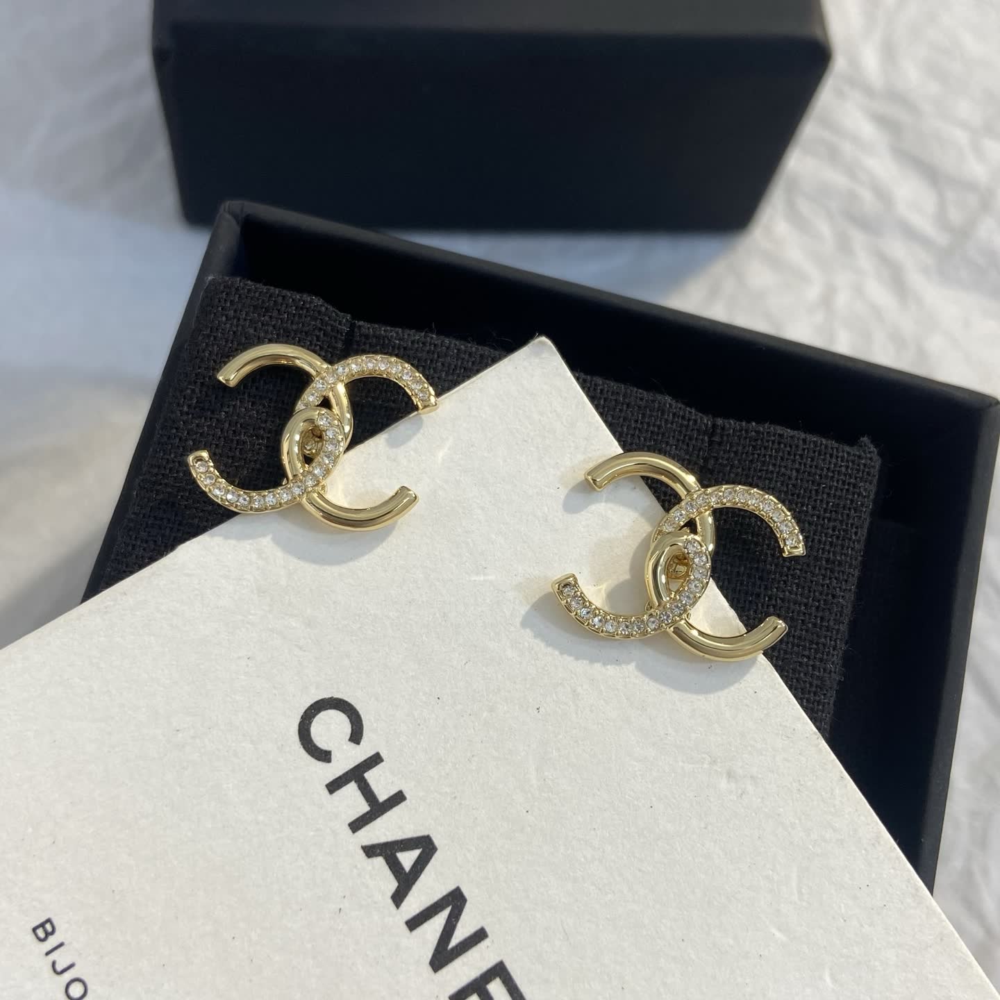 Chanel CC Logo Stud Earrings