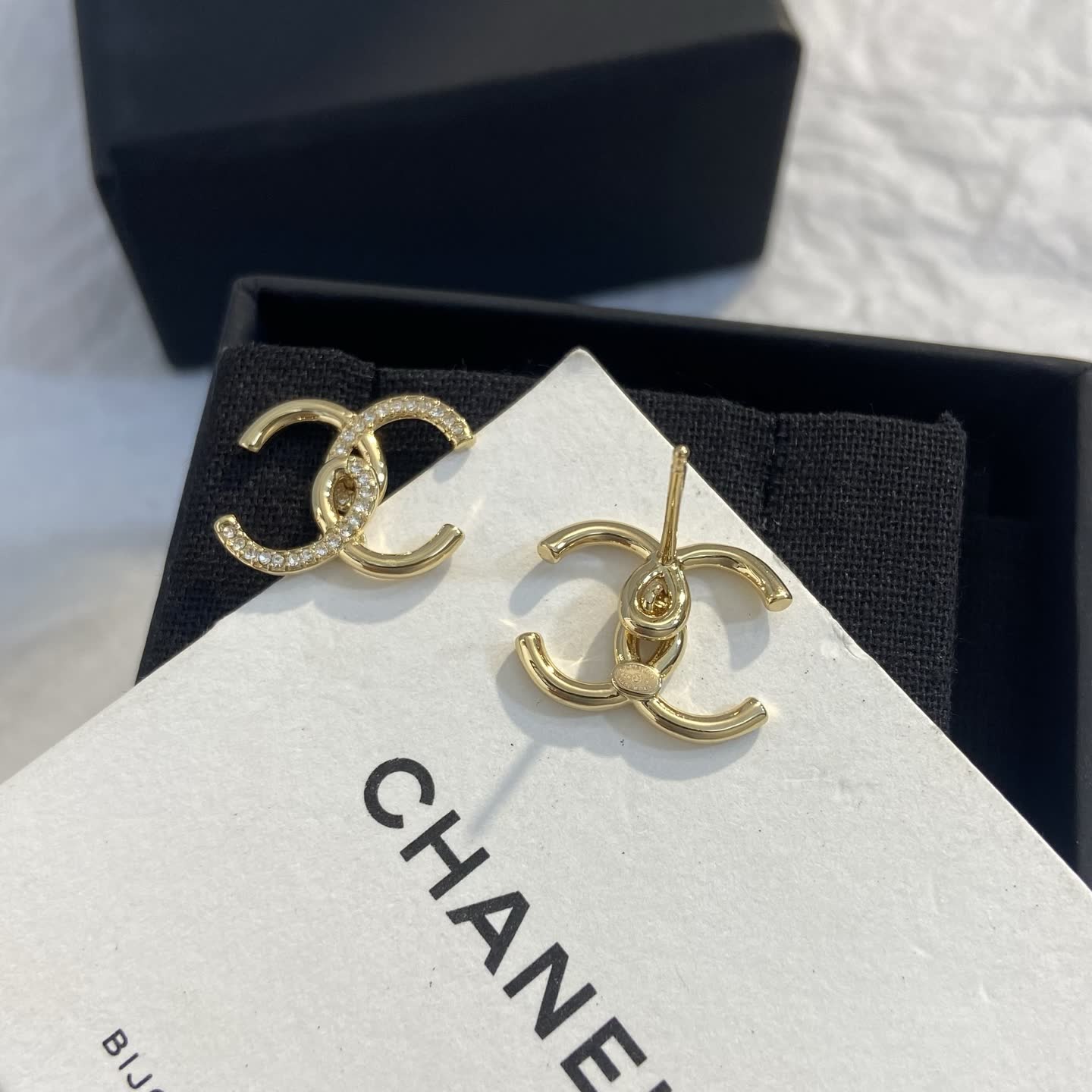 Chanel CC Logo Stud Earrings