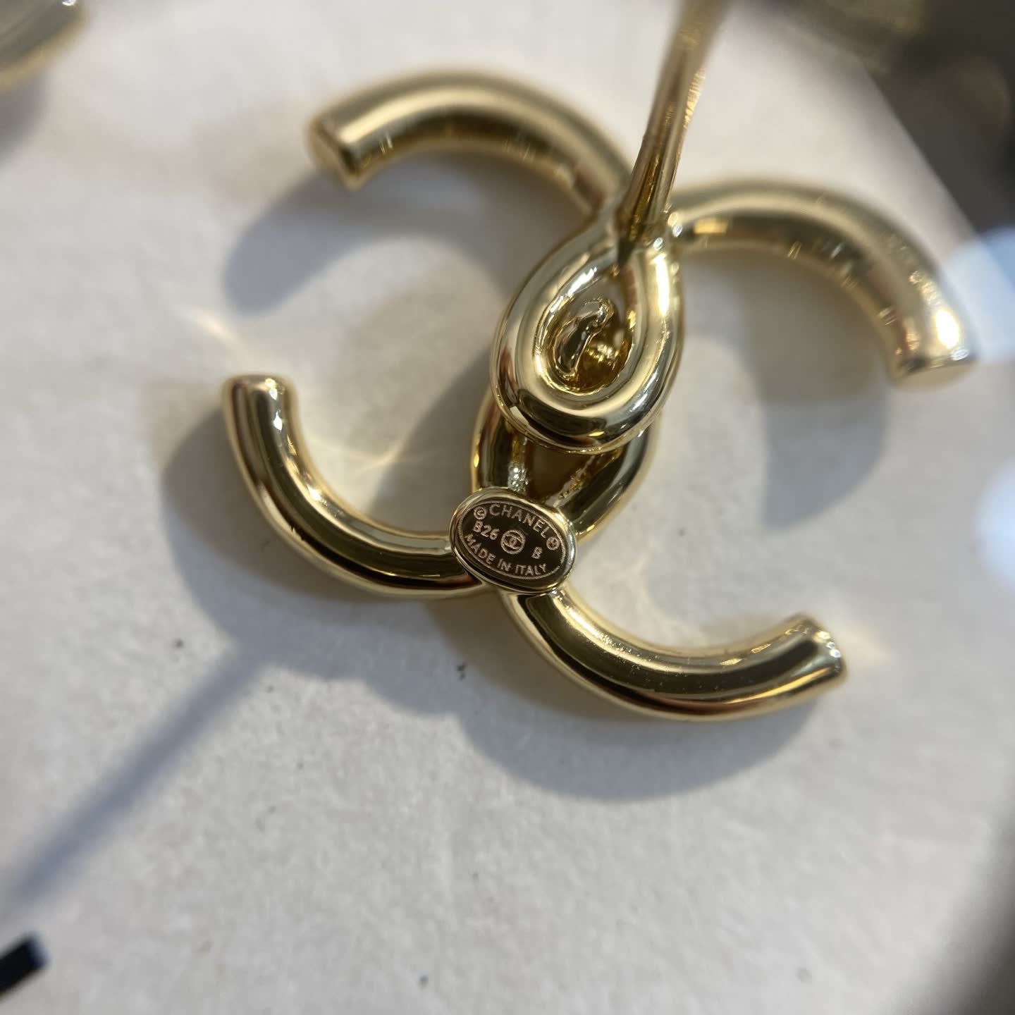 Chanel CC Logo Stud Earrings