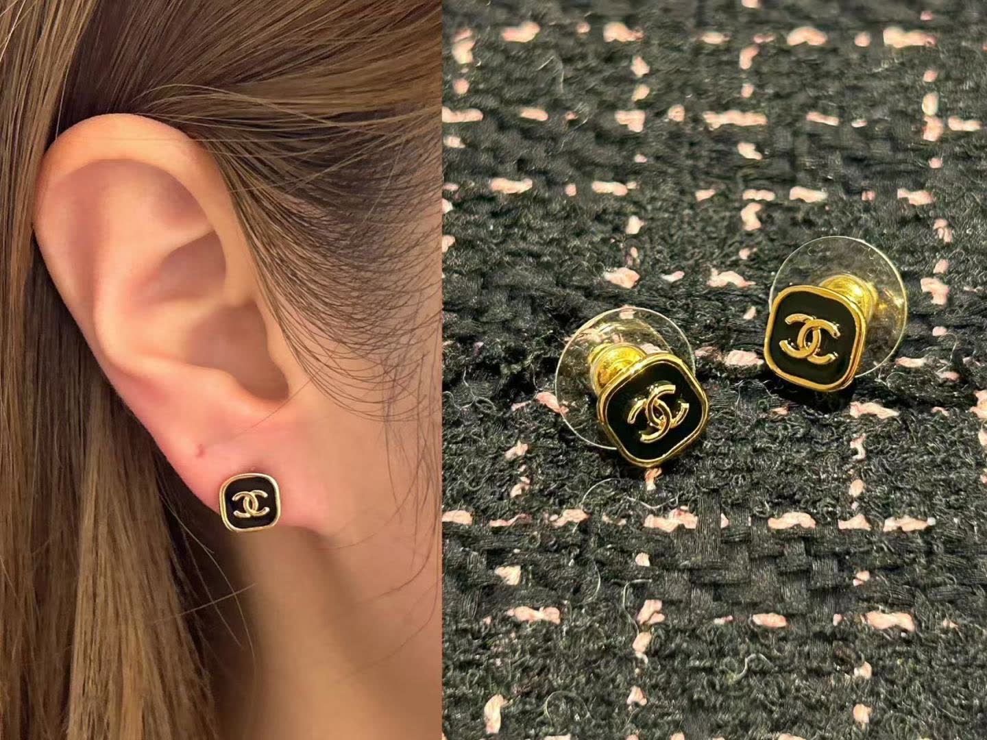 Chanel CC Logo Earrings