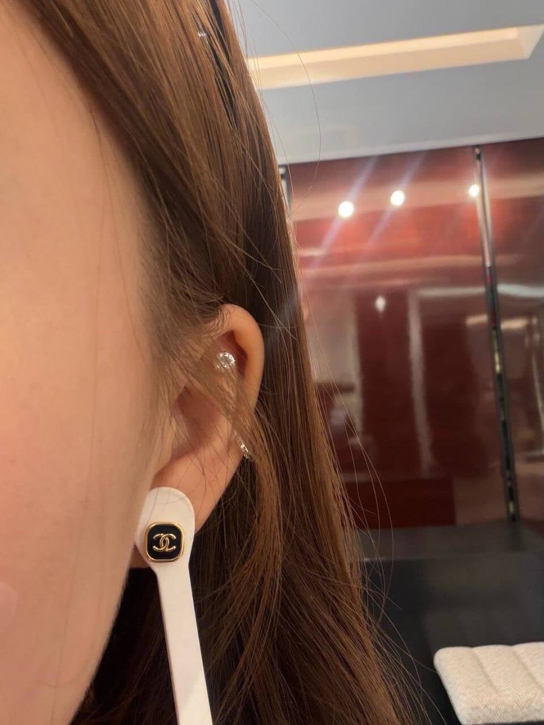 Chanel CC Logo Earrings