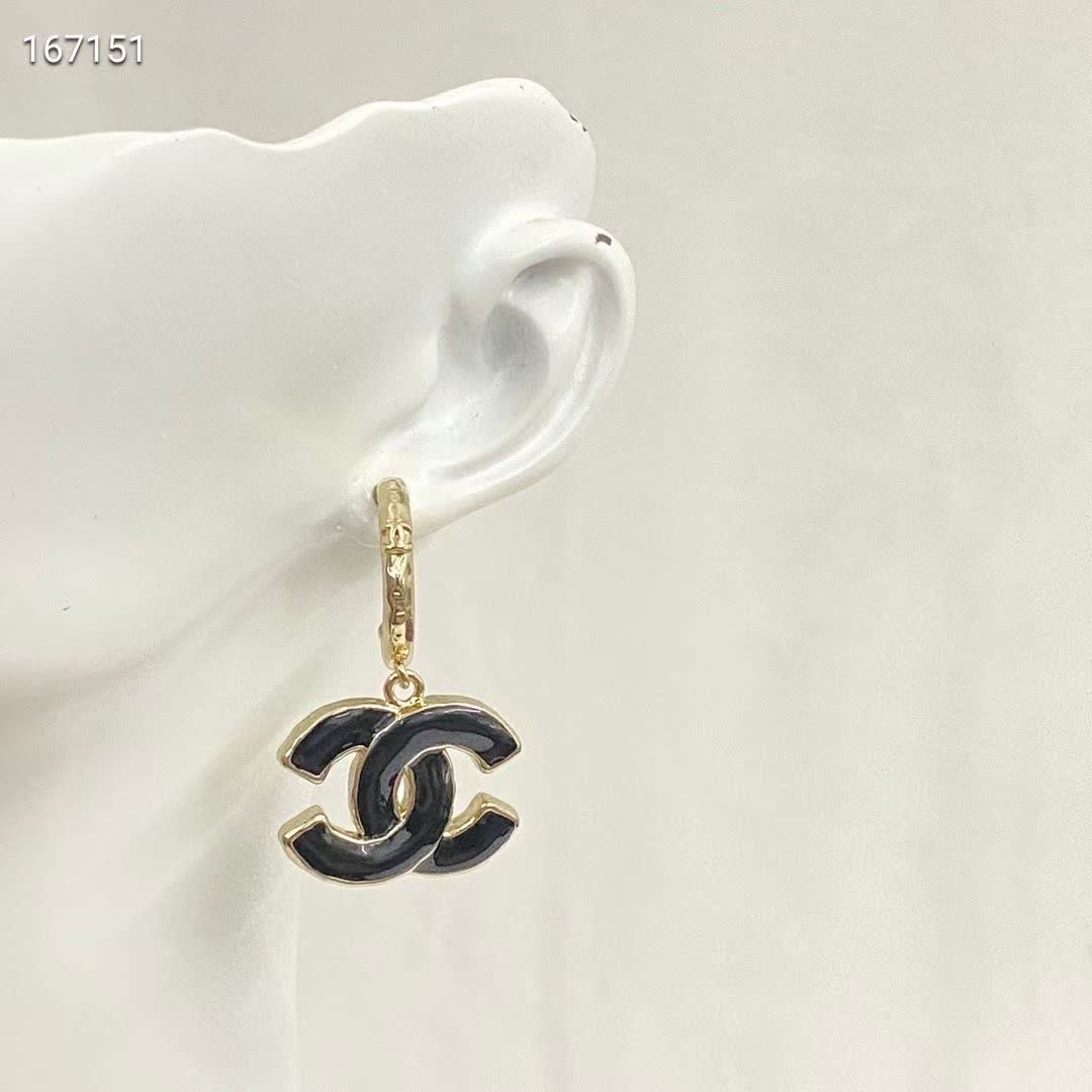Chanel CC Logo Hoop Earrings