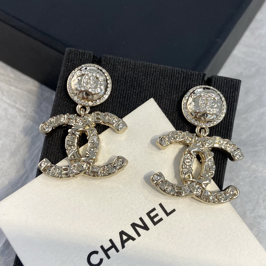 Chanel CC Logo Earrings