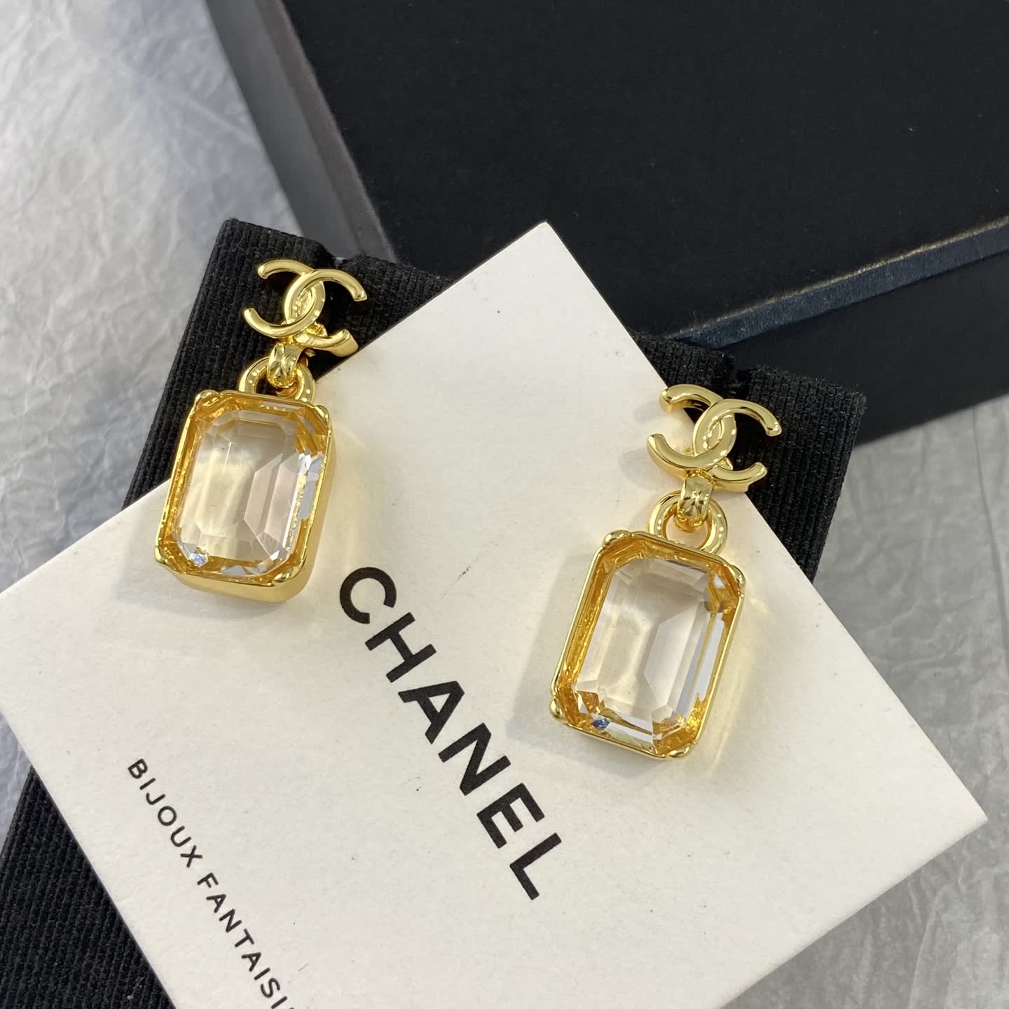 Chanel CC Crystal Earrings