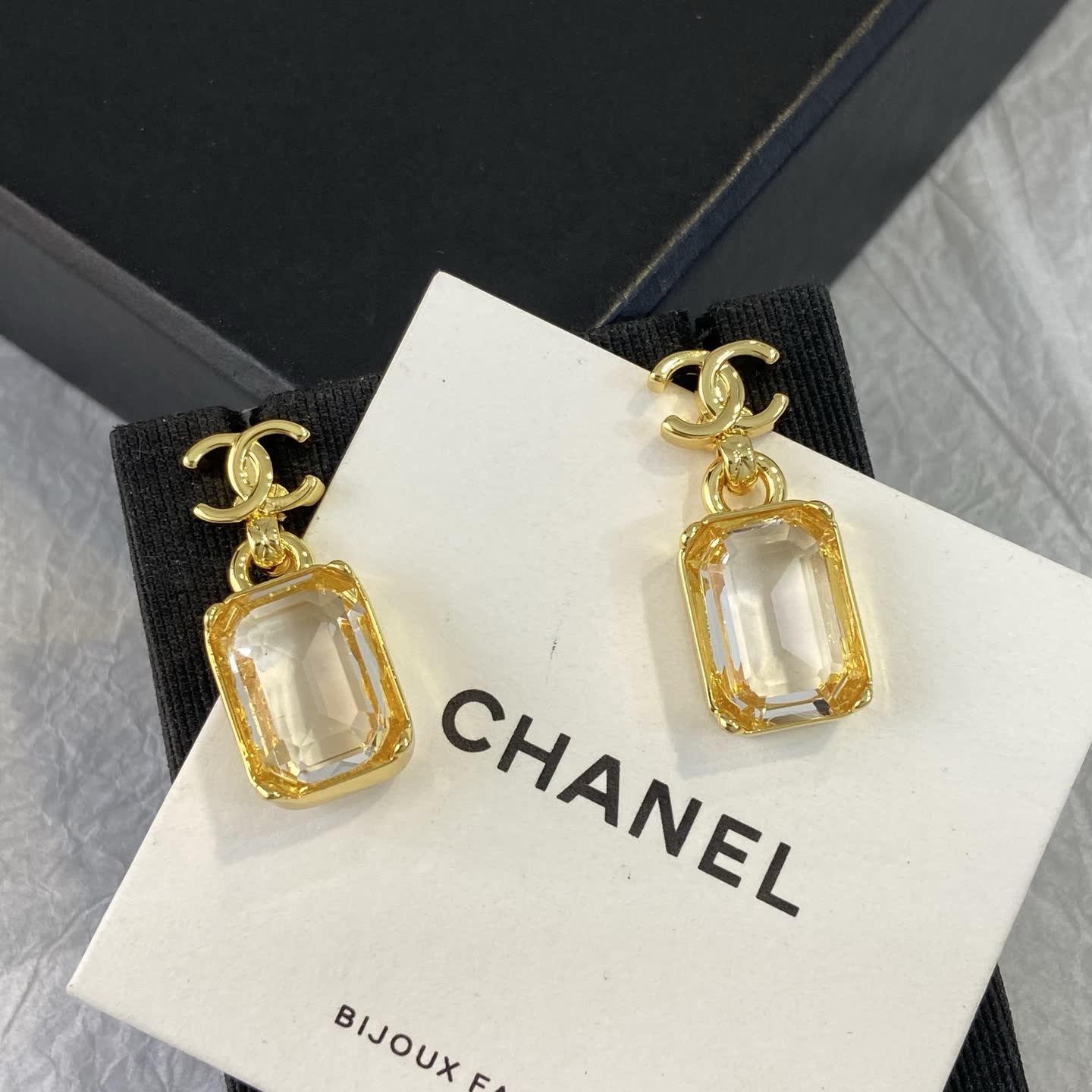 Chanel CC Crystal Earrings