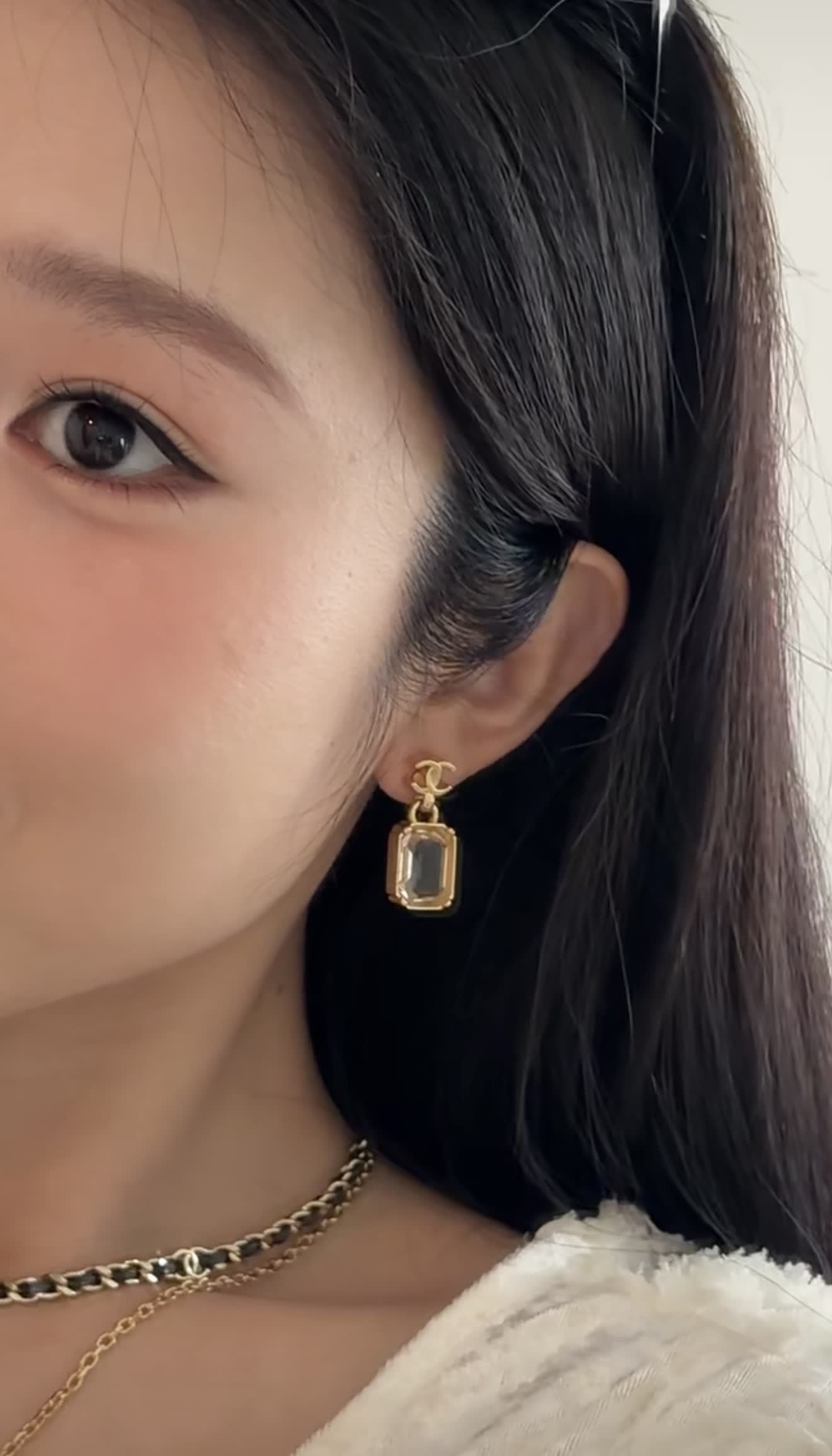 Chanel CC Crystal Earrings