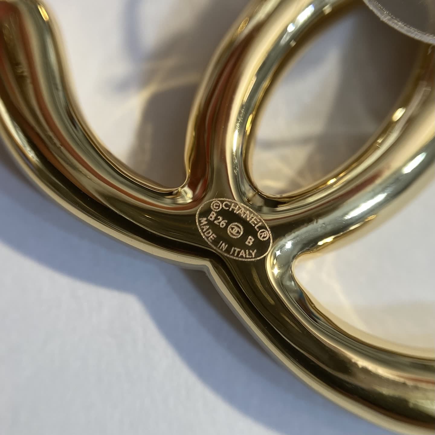 Chanel CC Logo Gold Tone Stud Earrings