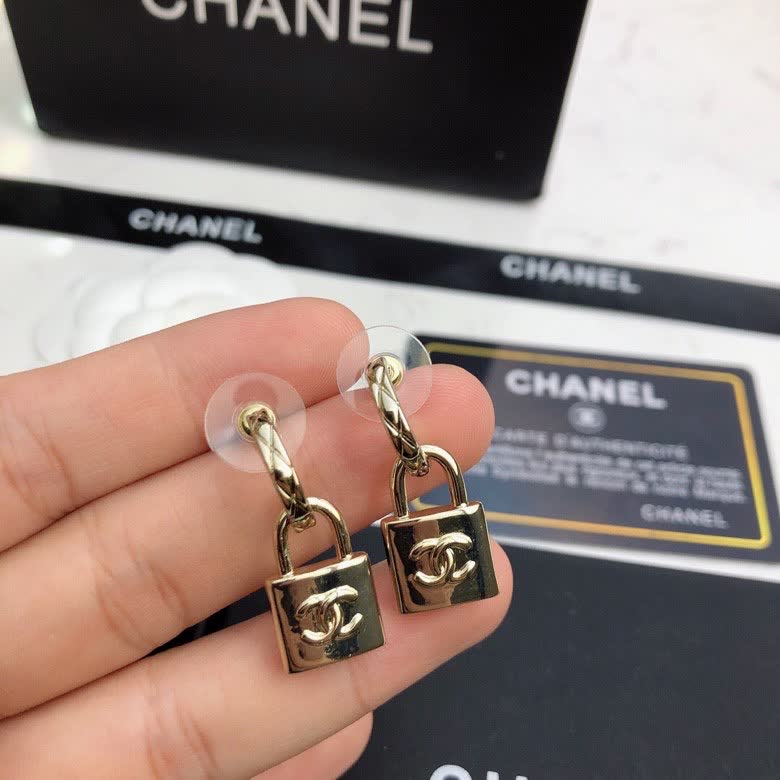 Chanel Lock Earrings