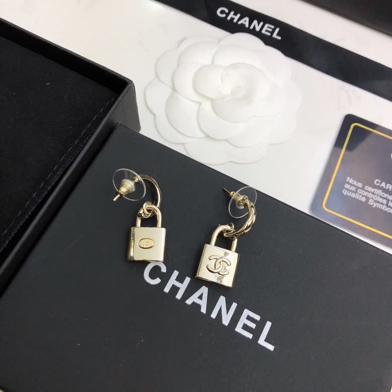 Chanel Lock Earrings
