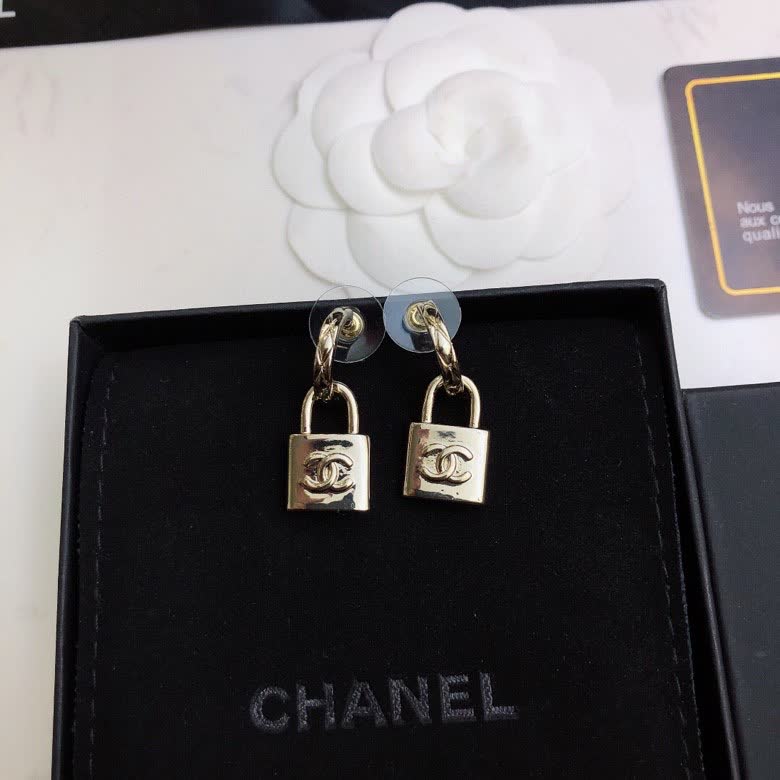 Chanel Lock Earrings