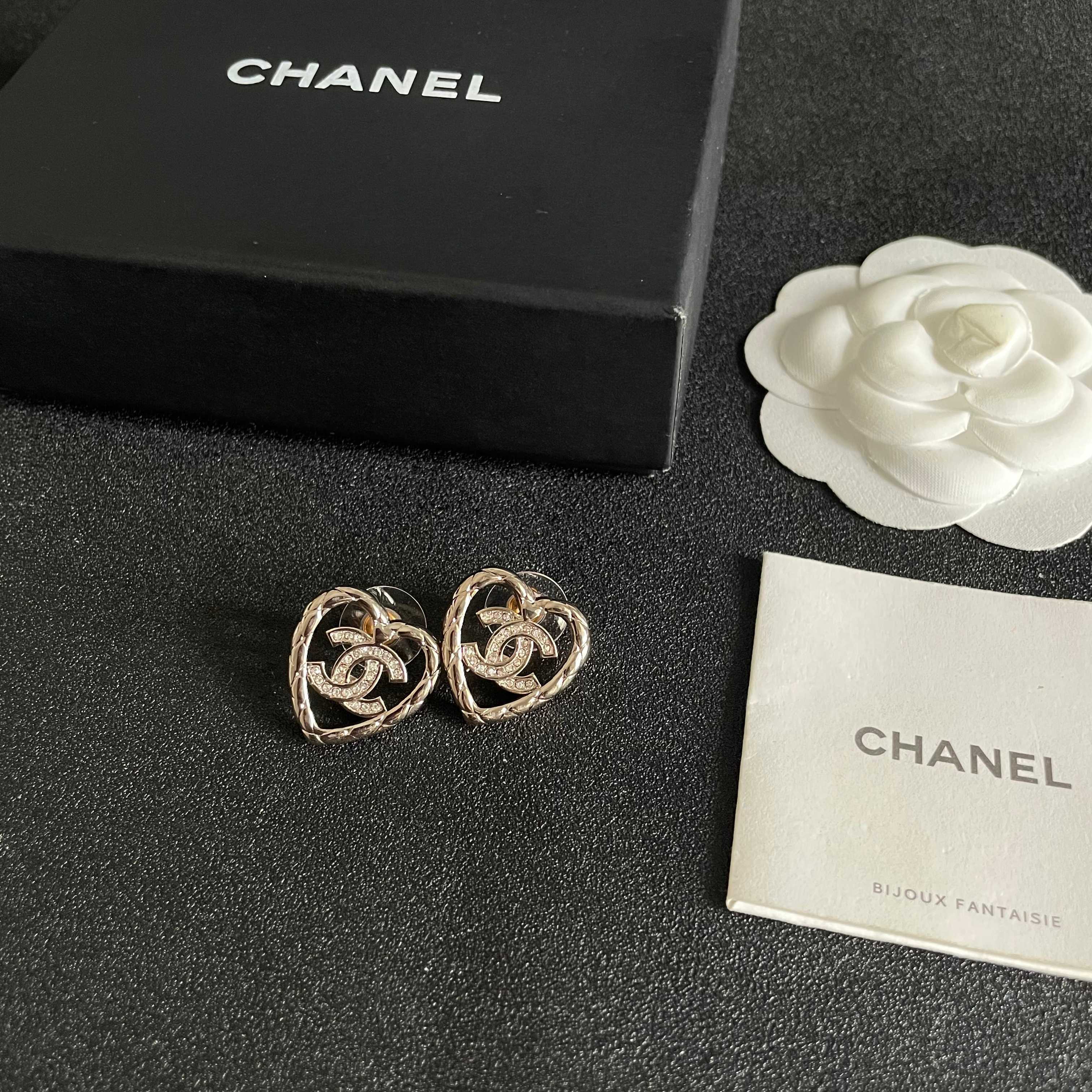 Chanel Heart Shaped Earrings