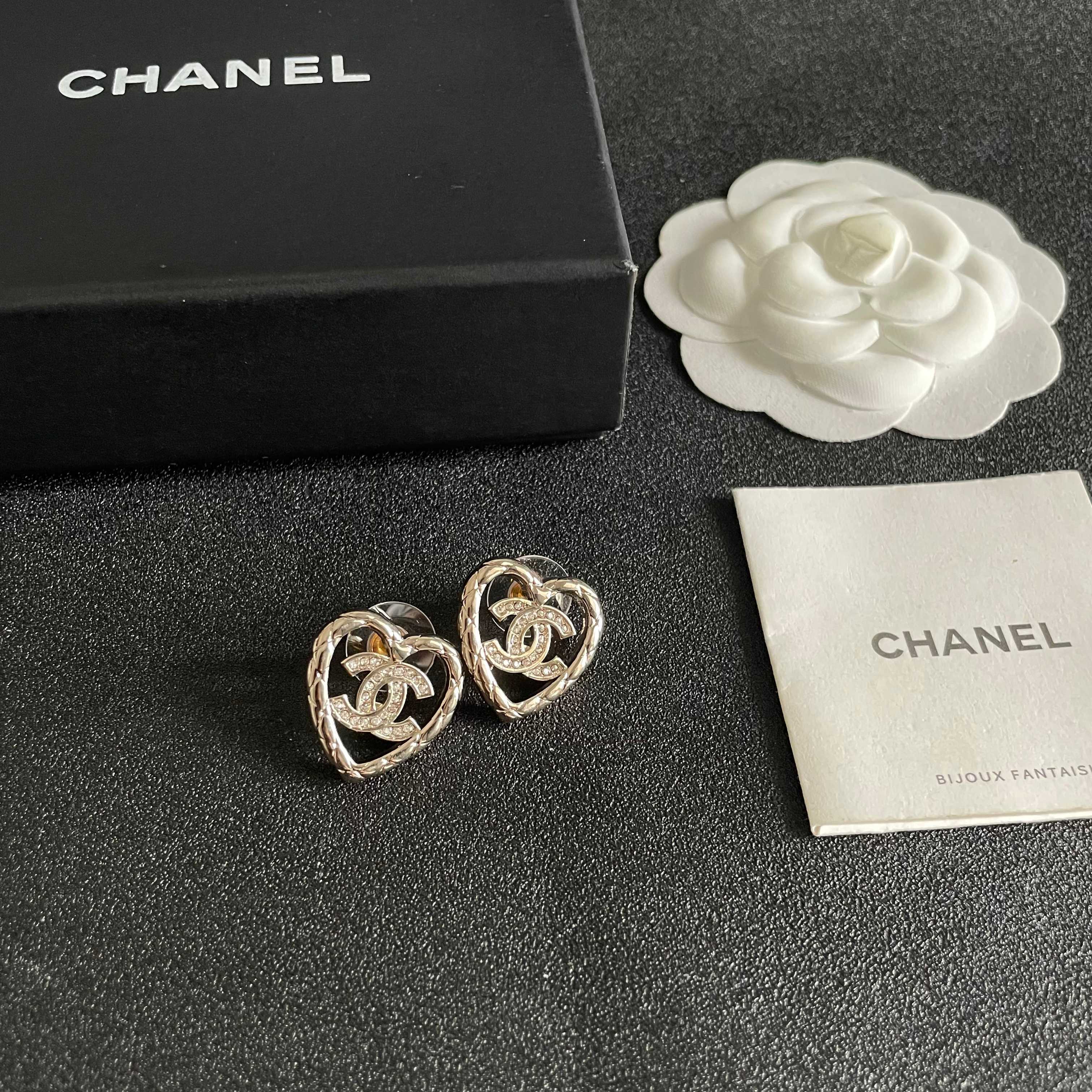 Chanel Heart Shaped Earrings