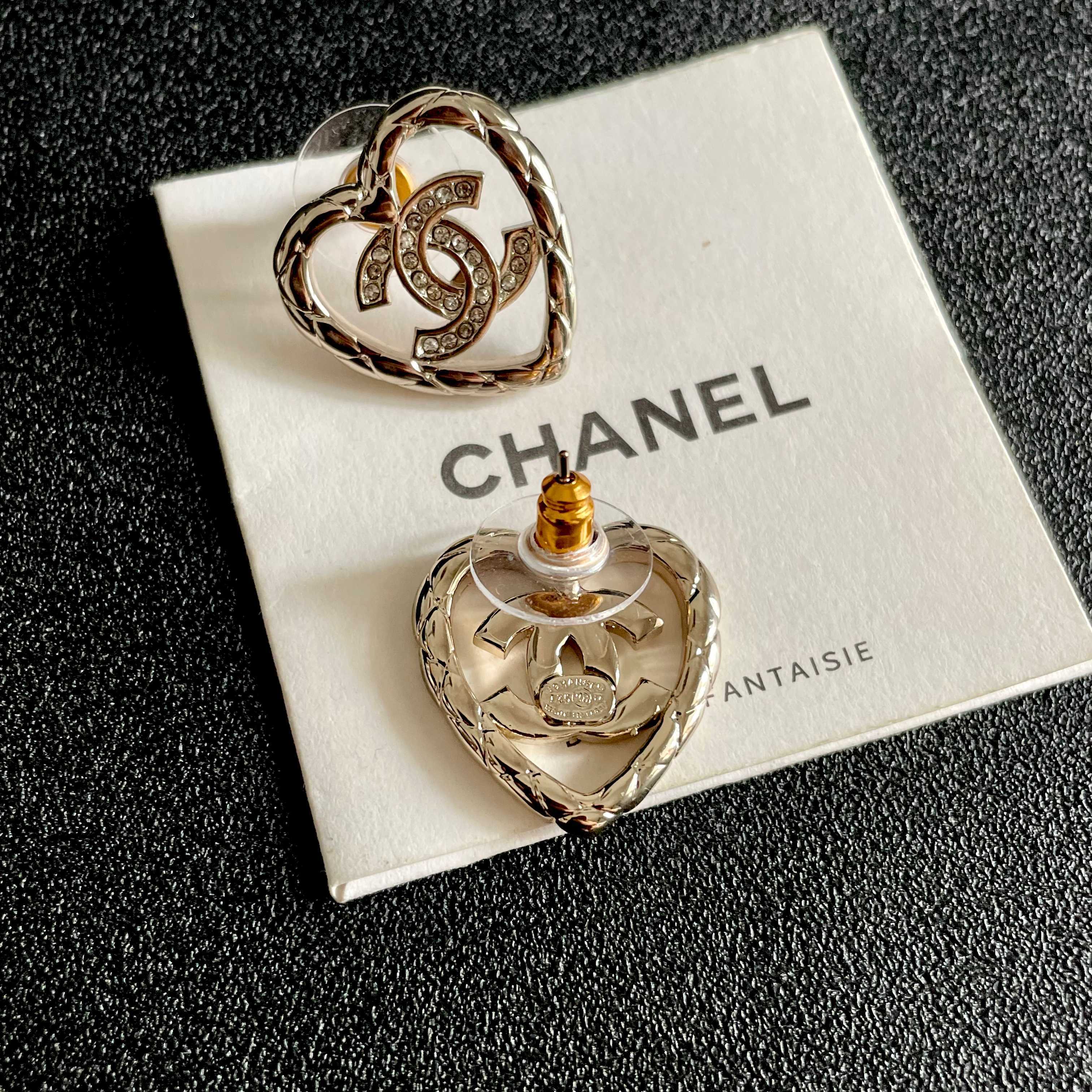Chanel Heart Shaped Earrings