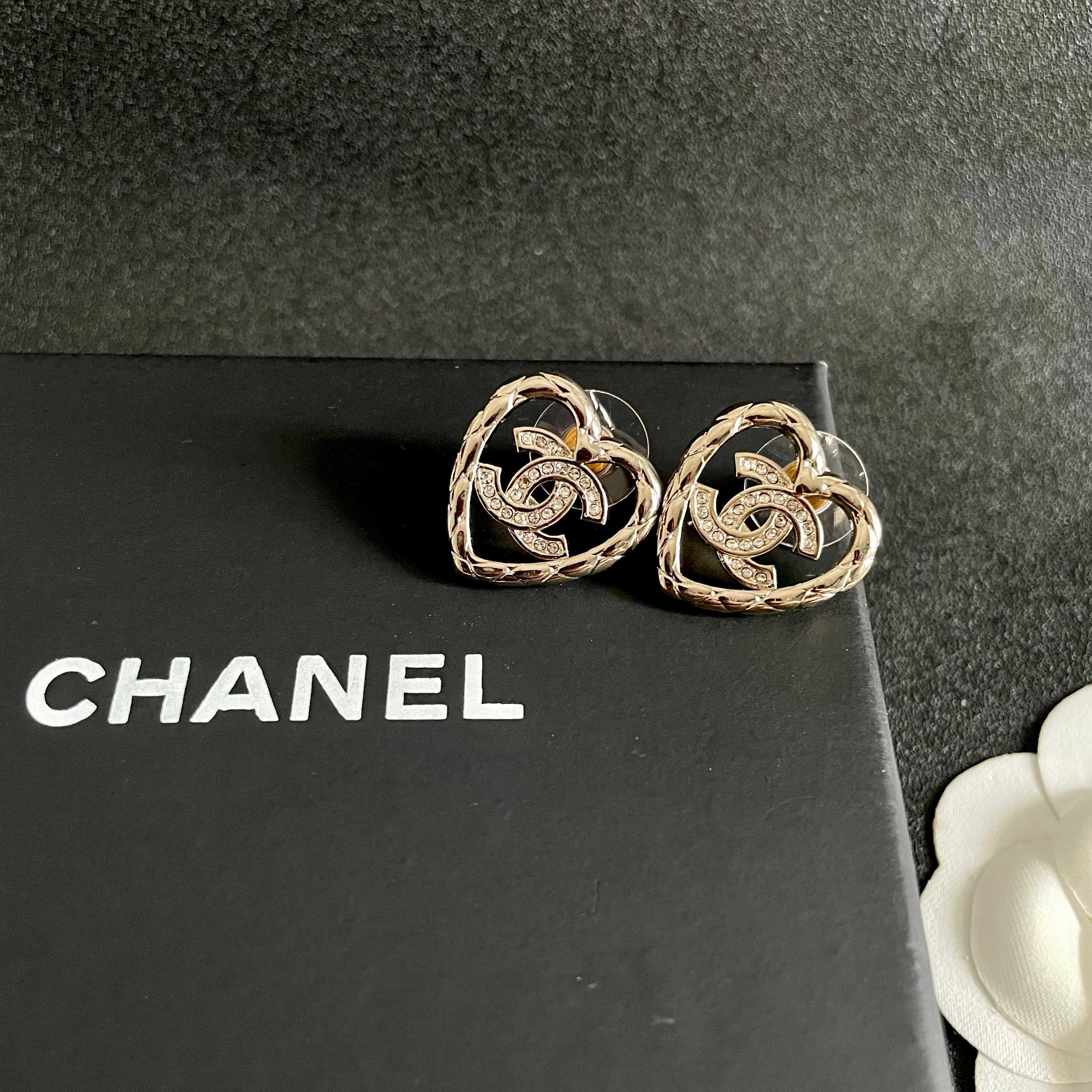 Chanel Heart Shaped Earrings