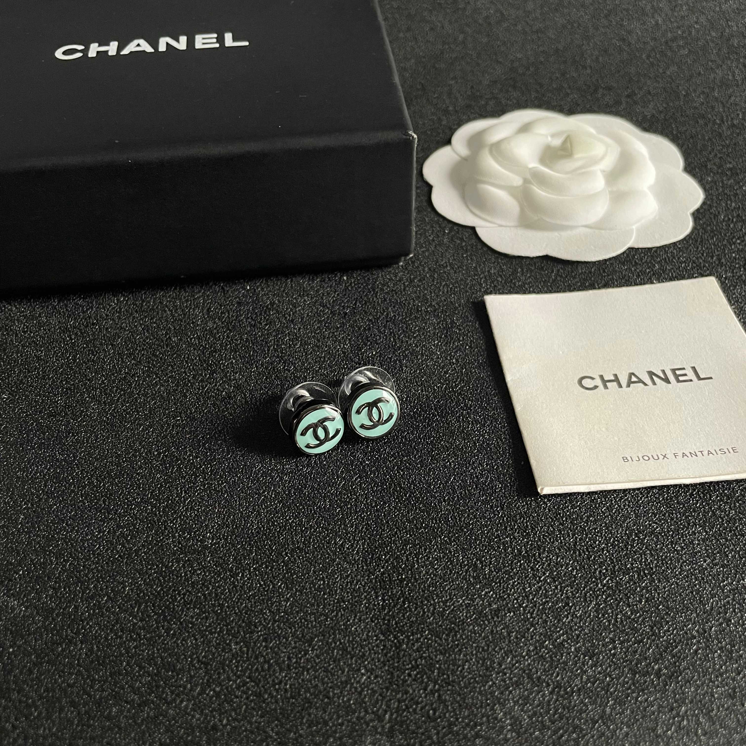 Chanel CC Logo Stud Earrings