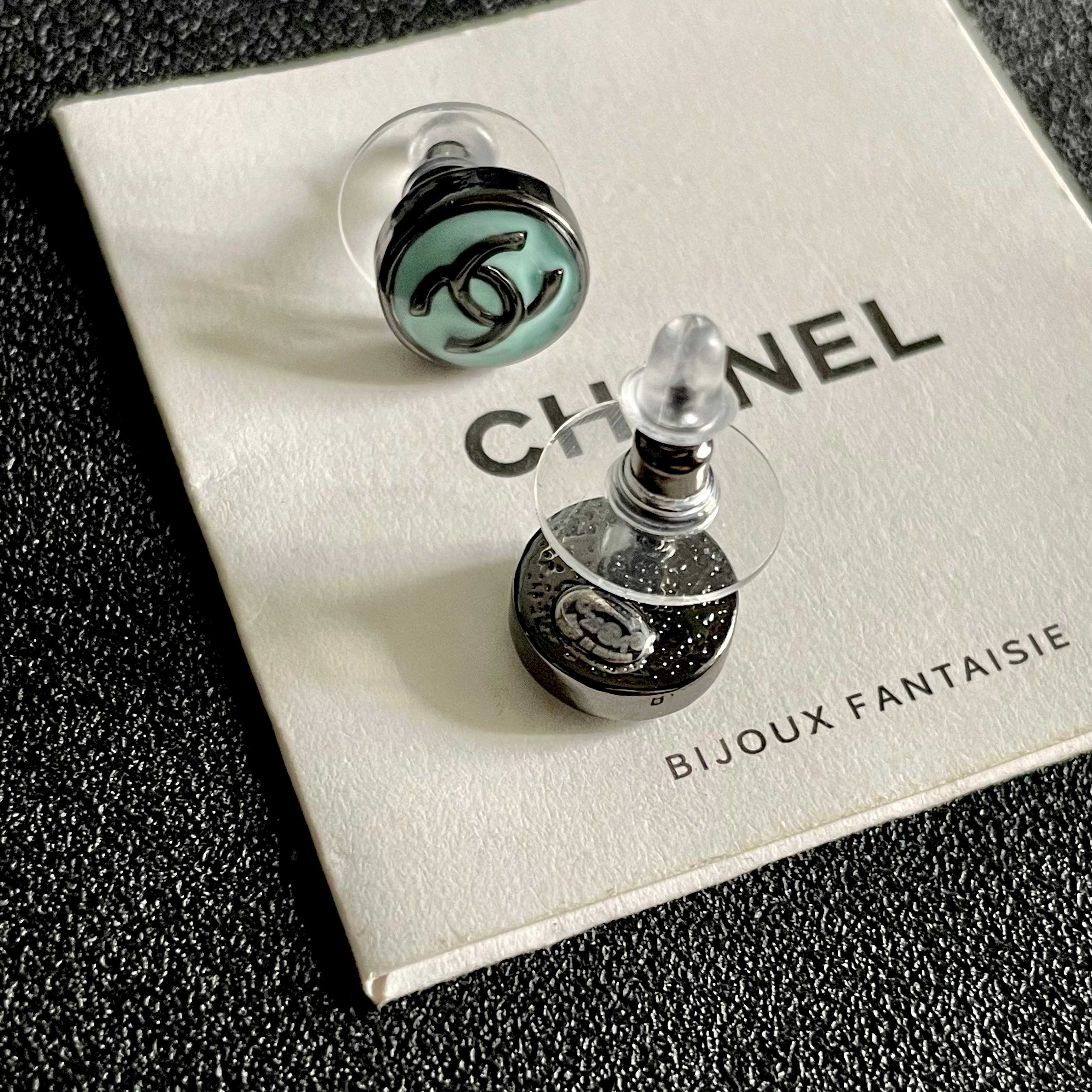 Chanel CC Logo Stud Earrings
