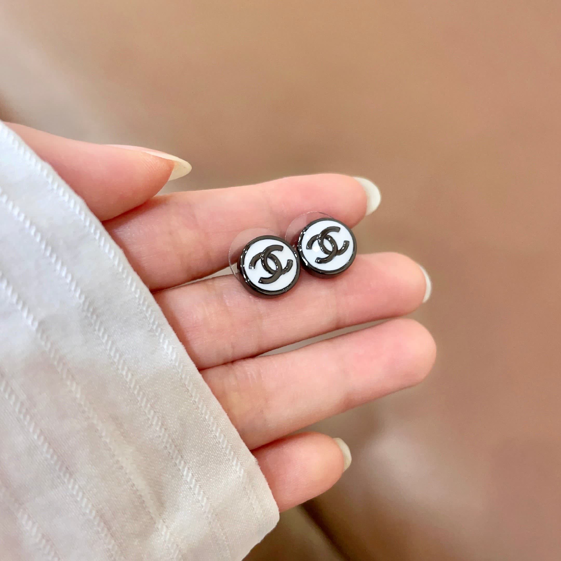 Chanel CC Logo Stud Earrings