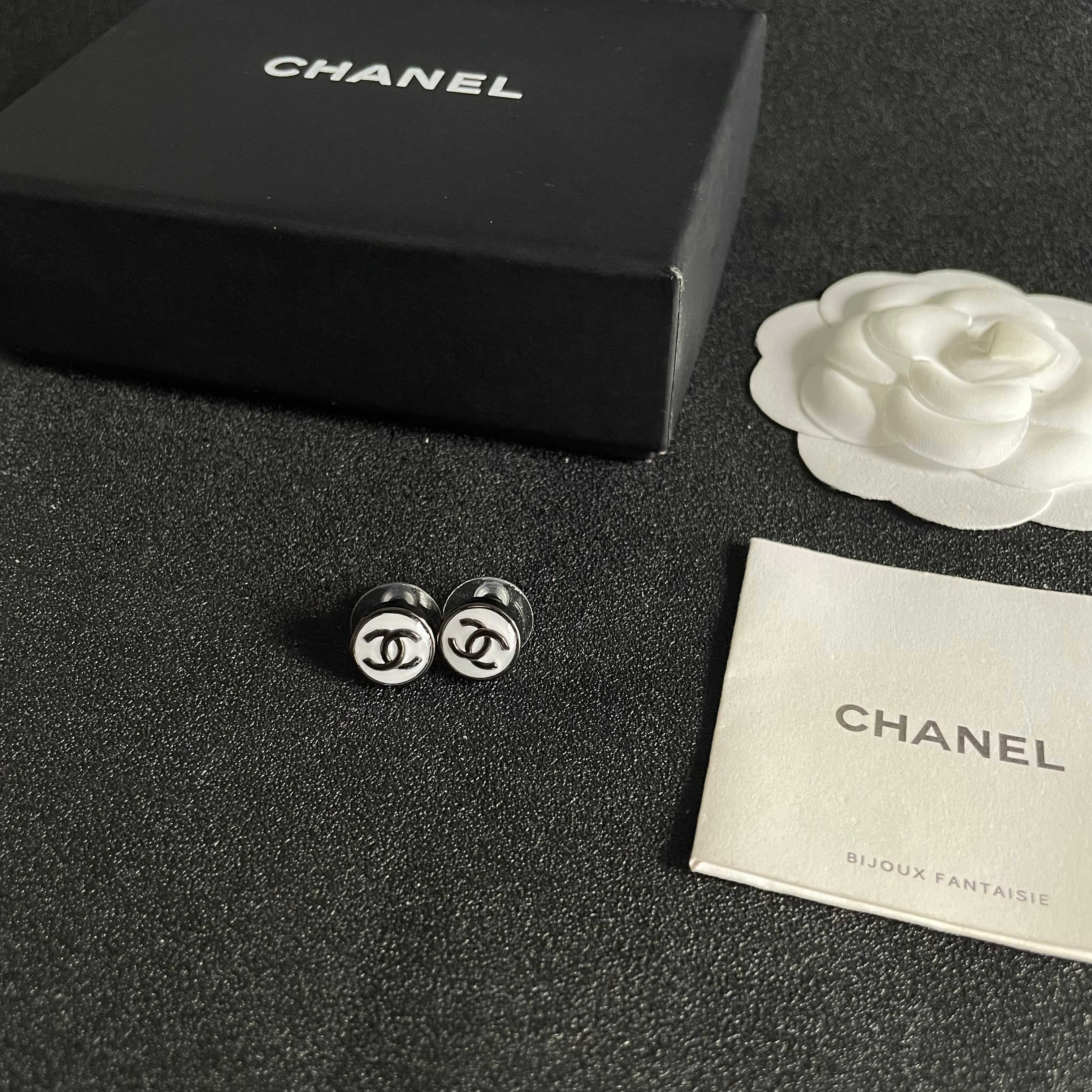 Chanel CC Logo Stud Earrings