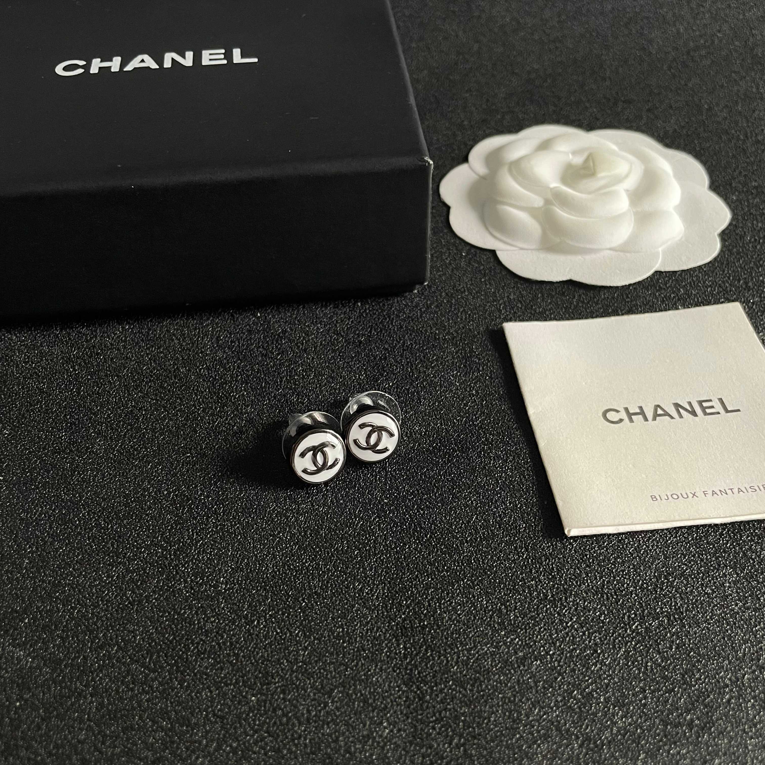 Chanel CC Logo Stud Earrings