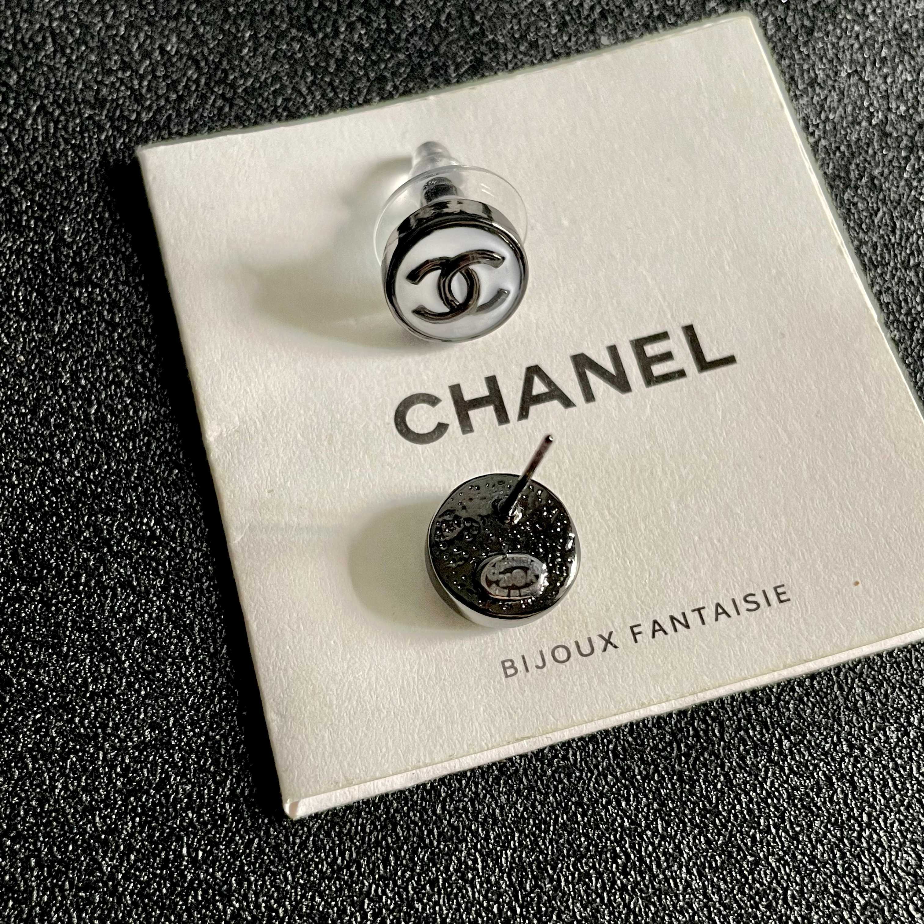 Chanel CC Logo Stud Earrings