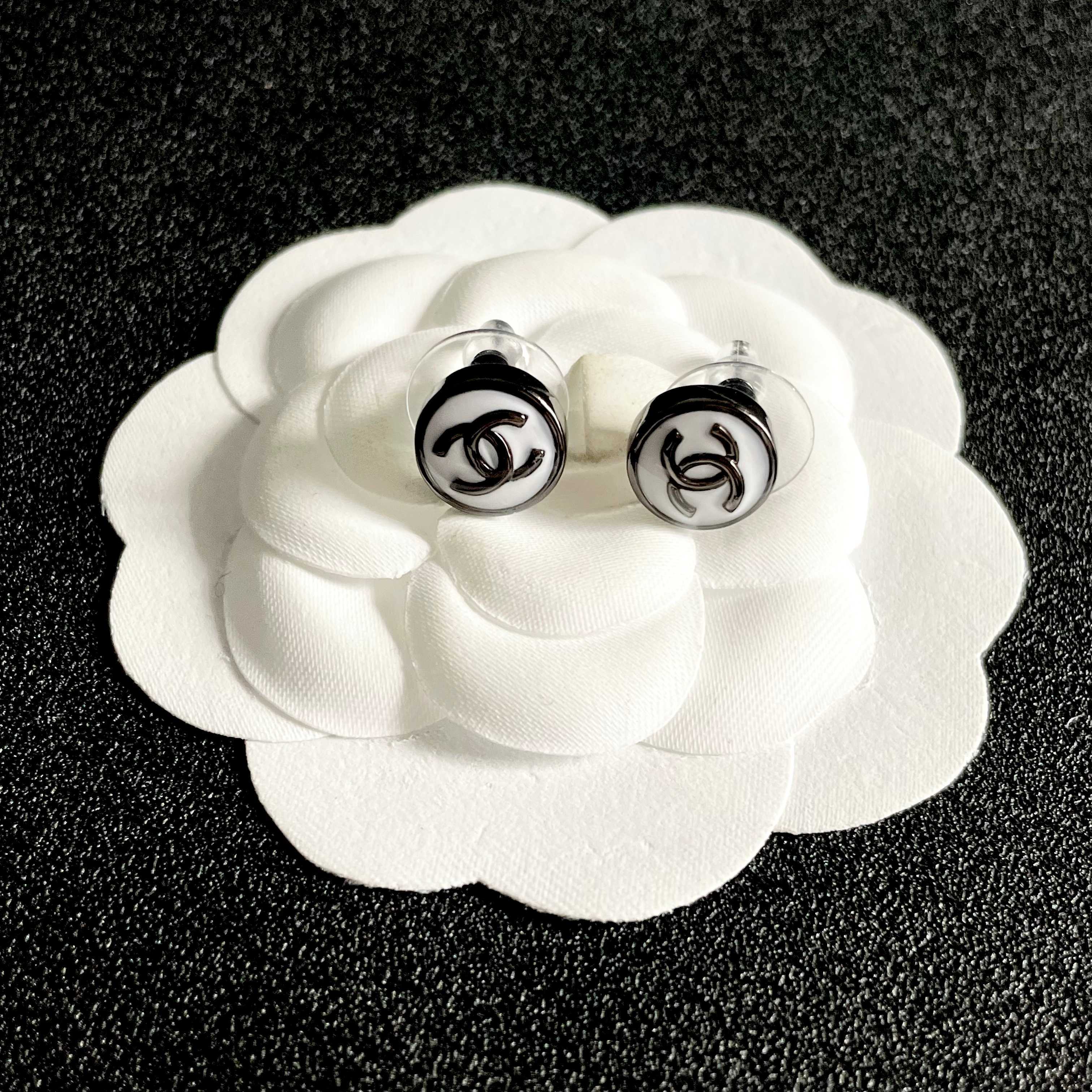 Chanel CC Logo Stud Earrings