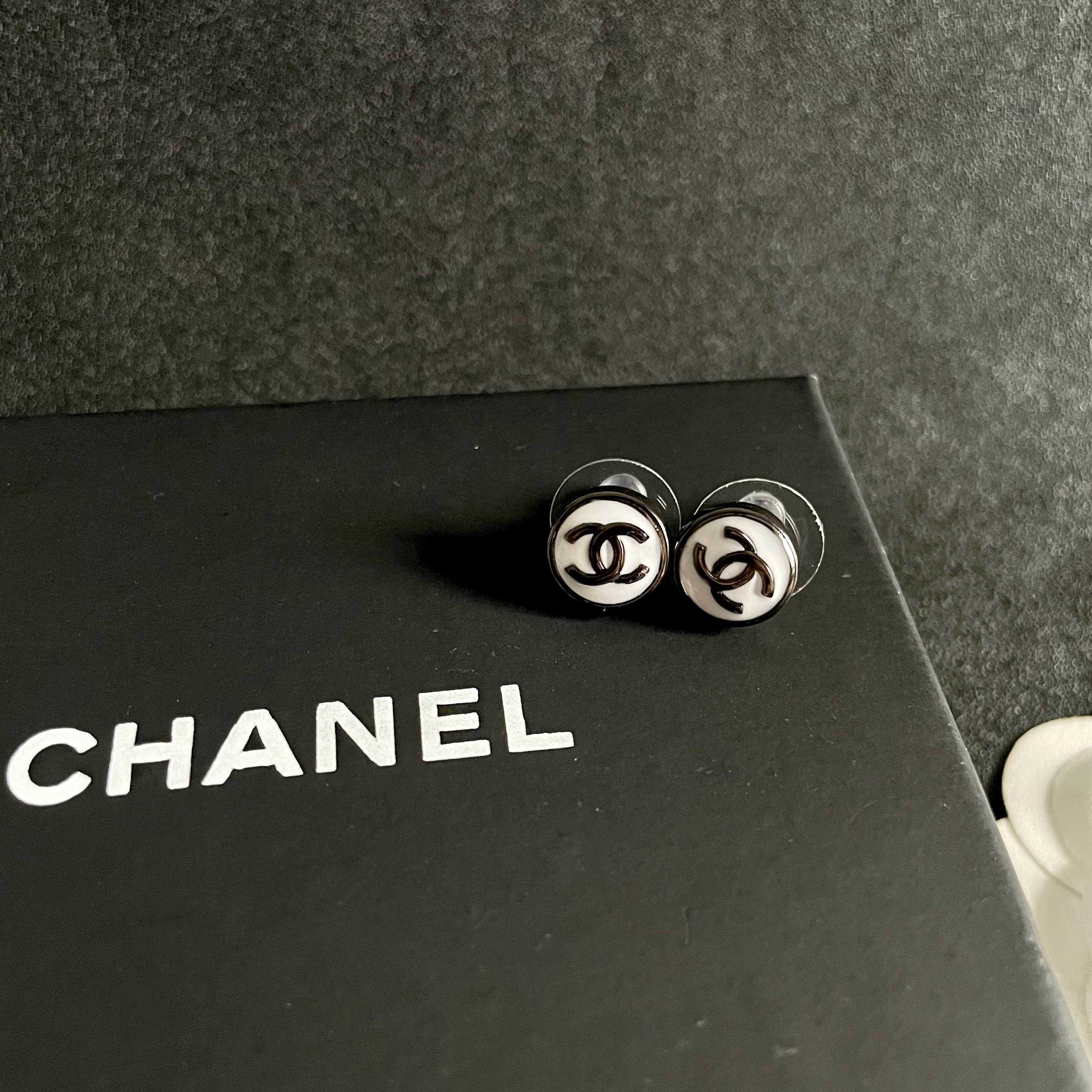 Chanel CC Logo Stud Earrings