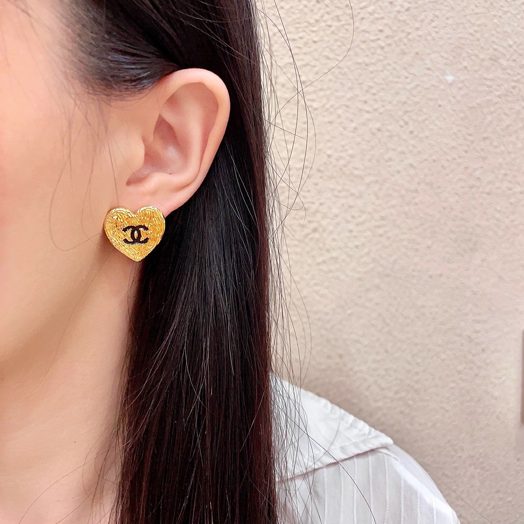 Chanel Heart Stud Earrings
