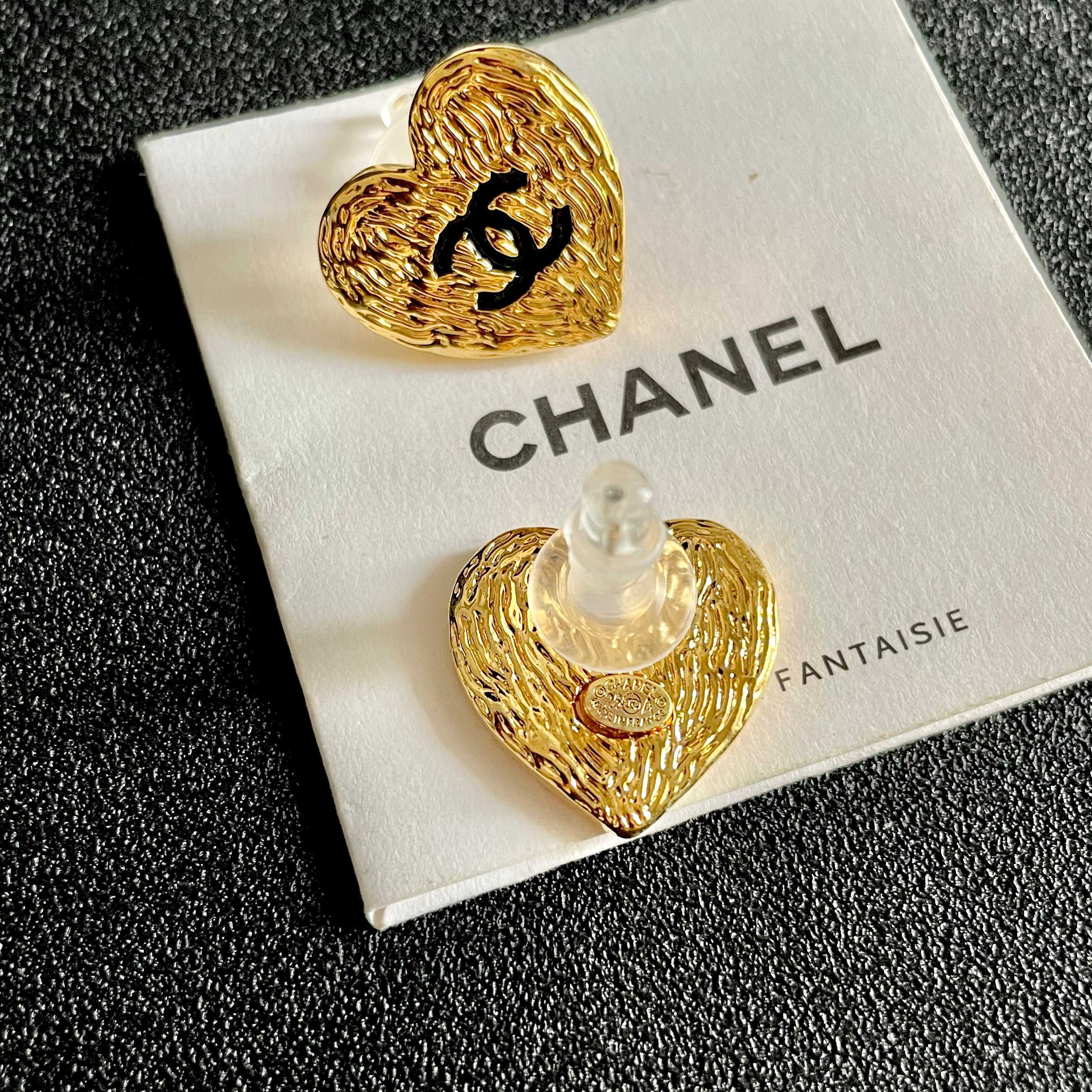Chanel Heart Stud Earrings