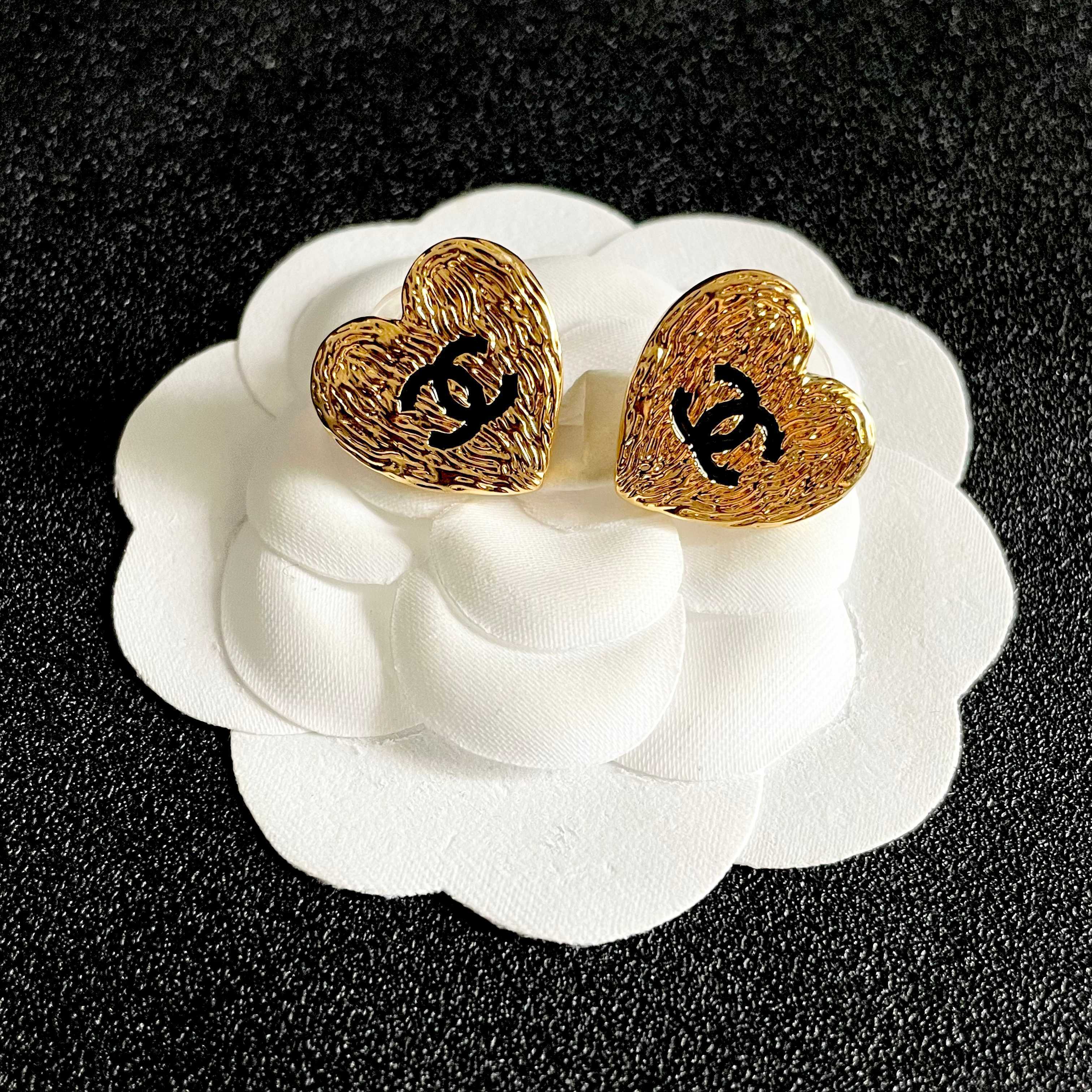 Chanel Heart Stud Earrings