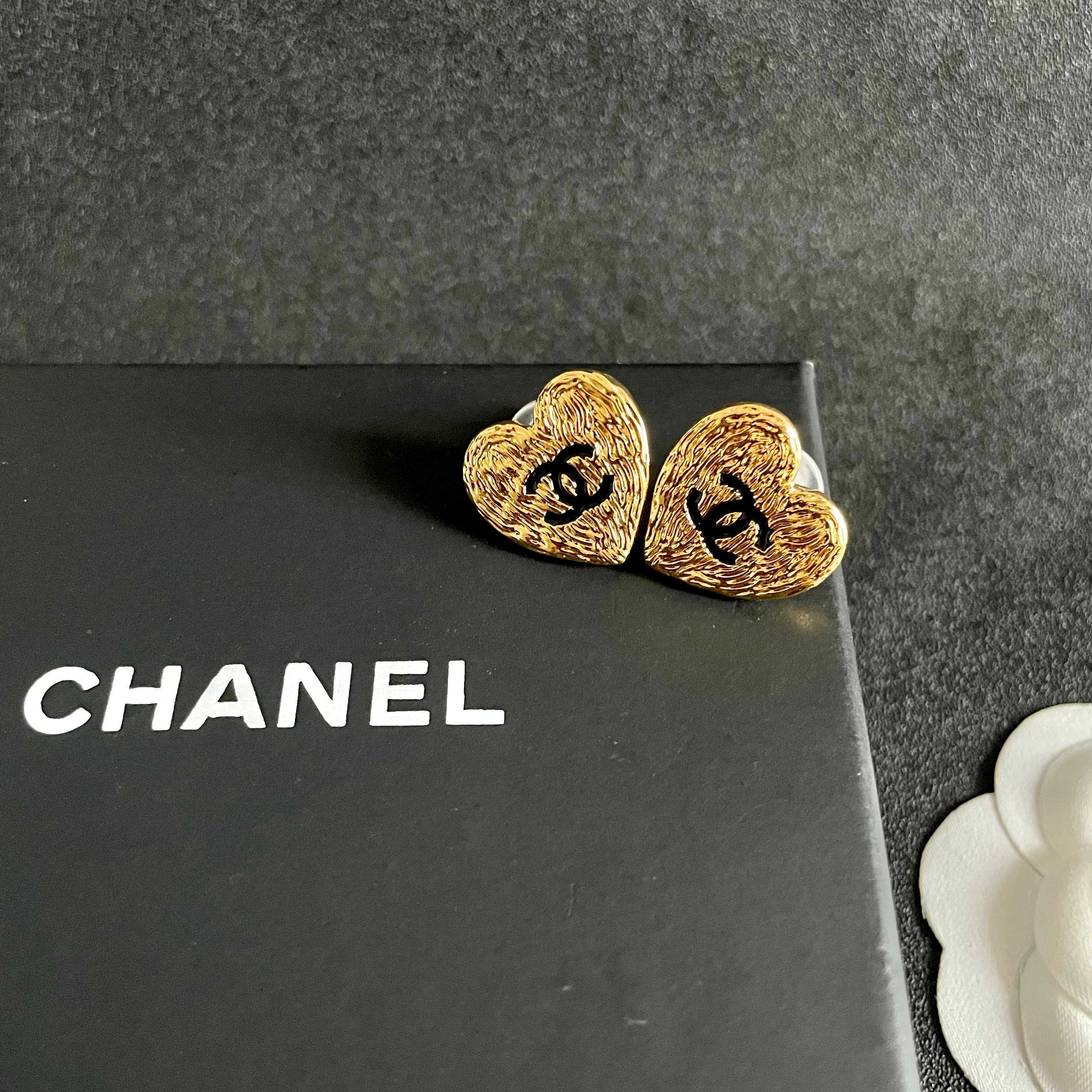 Chanel Heart Stud Earrings