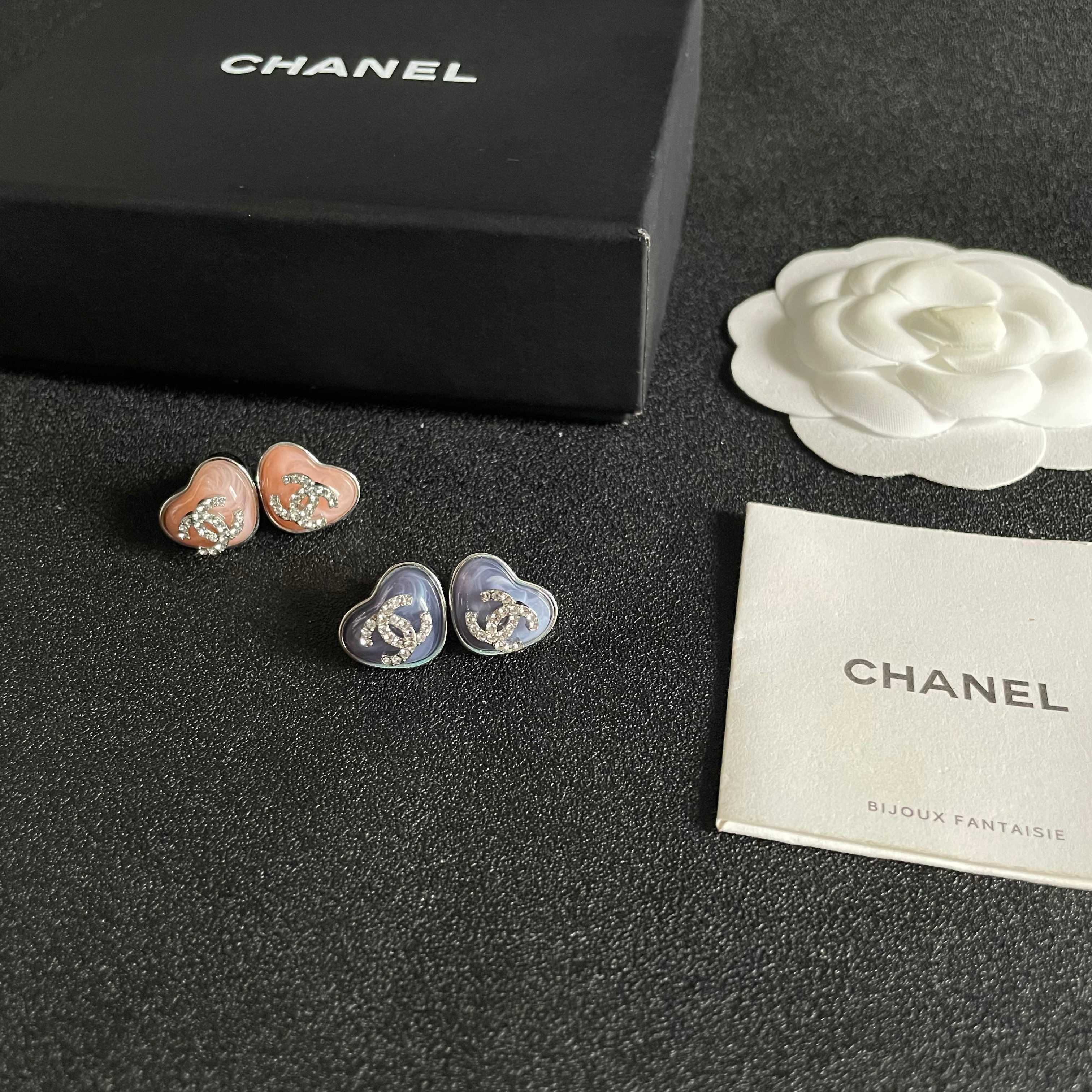 Chanel Heart Stud Earrings
