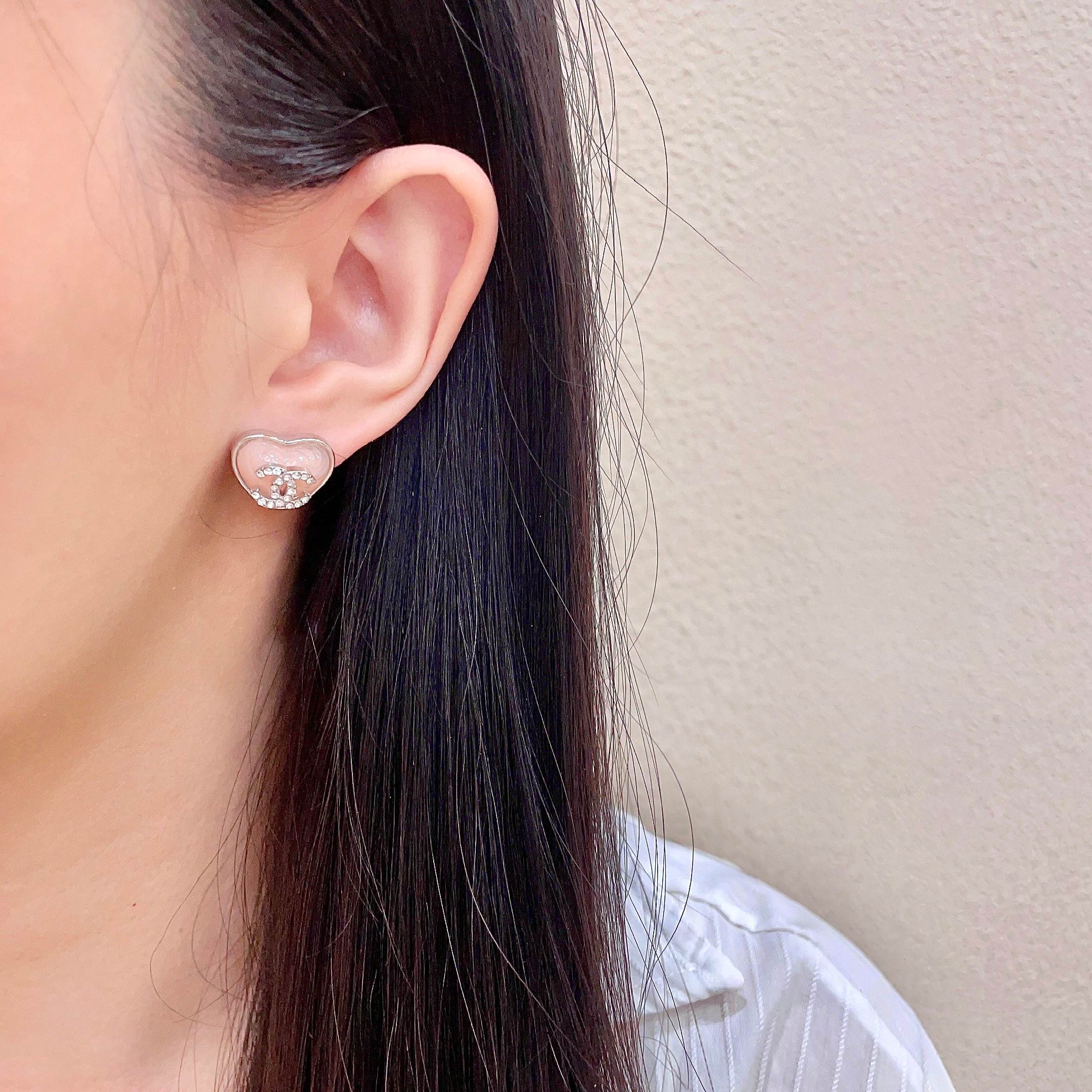 Chanel Heart Stud Earrings
