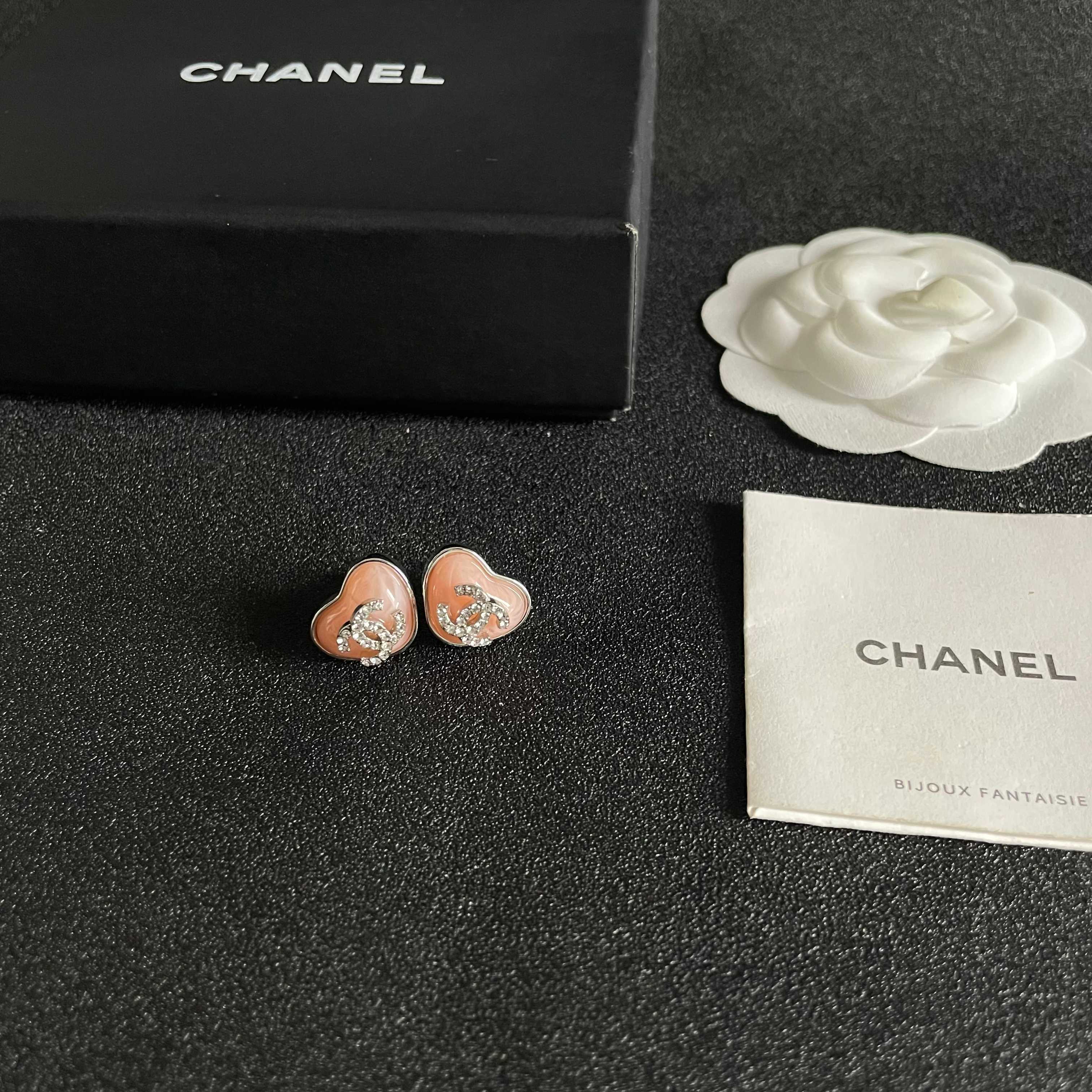Chanel Heart Stud Earrings