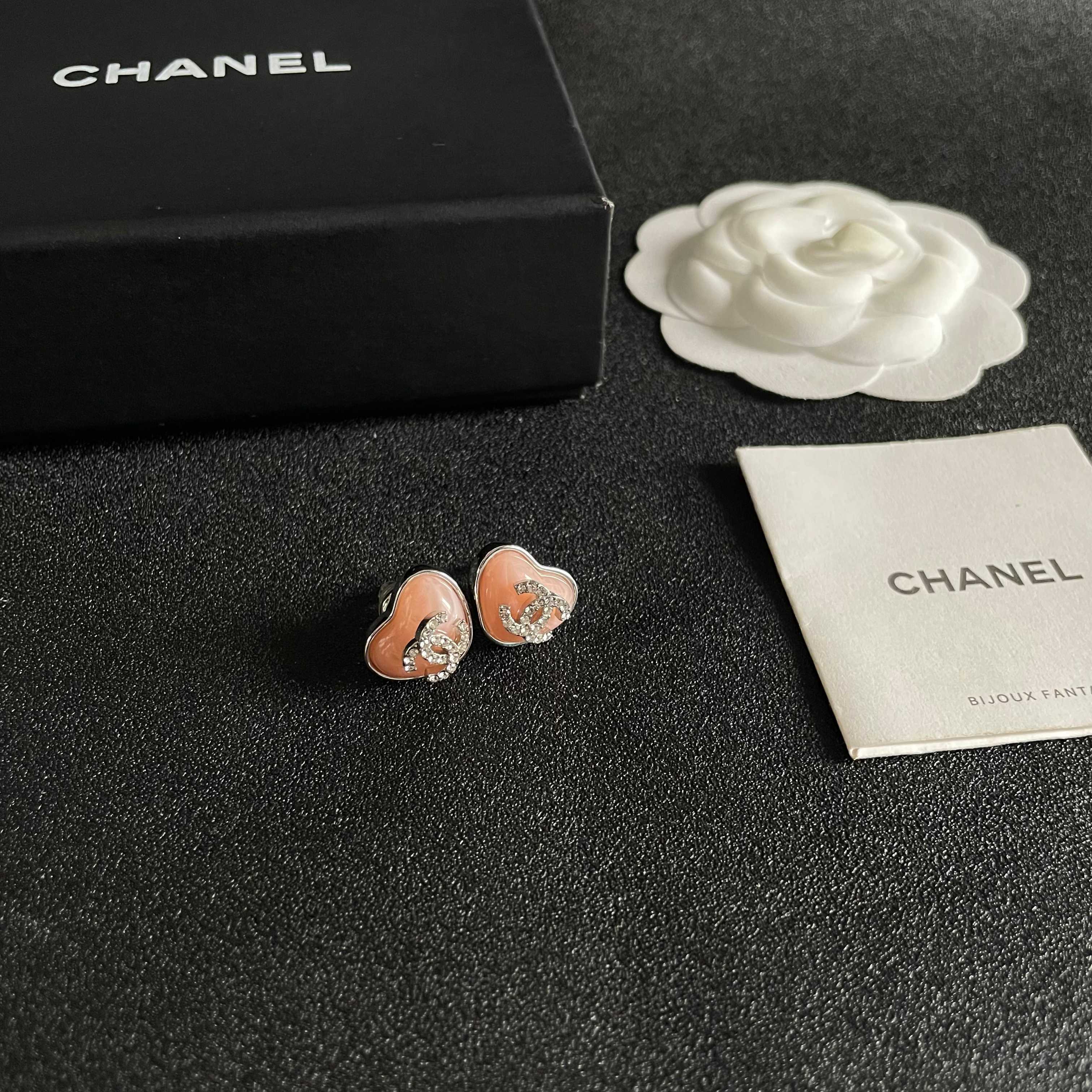 Chanel Heart Stud Earrings