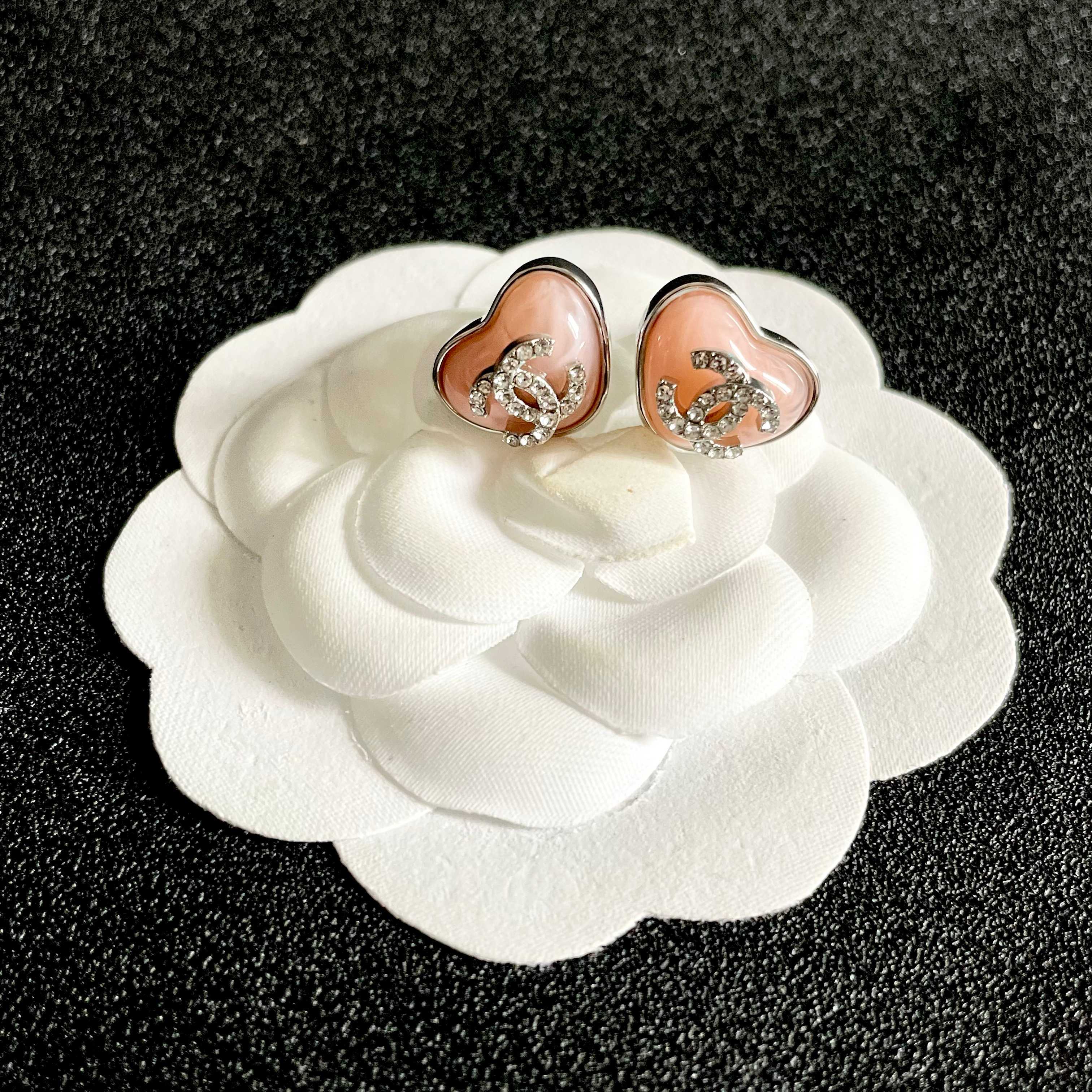 Chanel Heart Stud Earrings