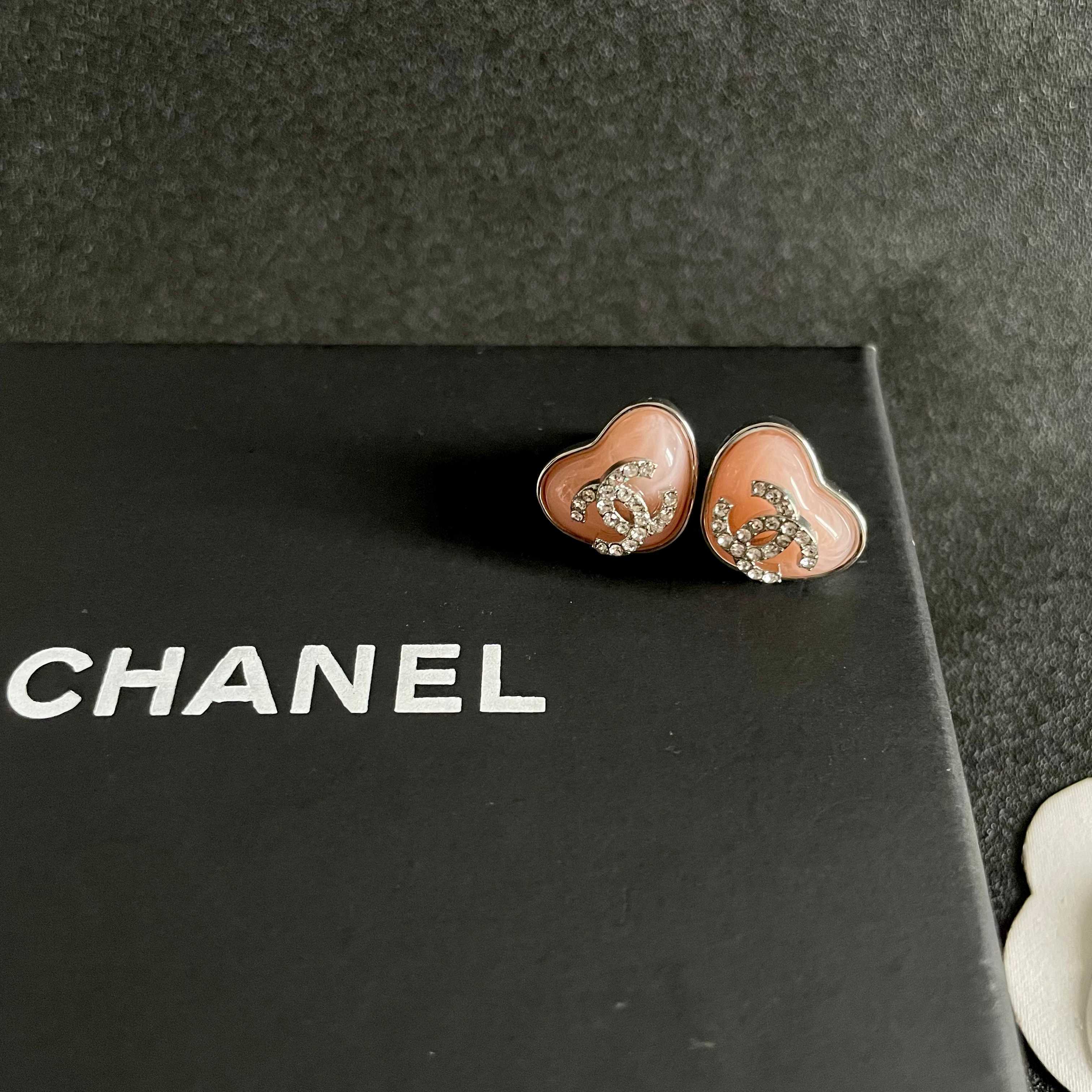 Chanel Heart Stud Earrings