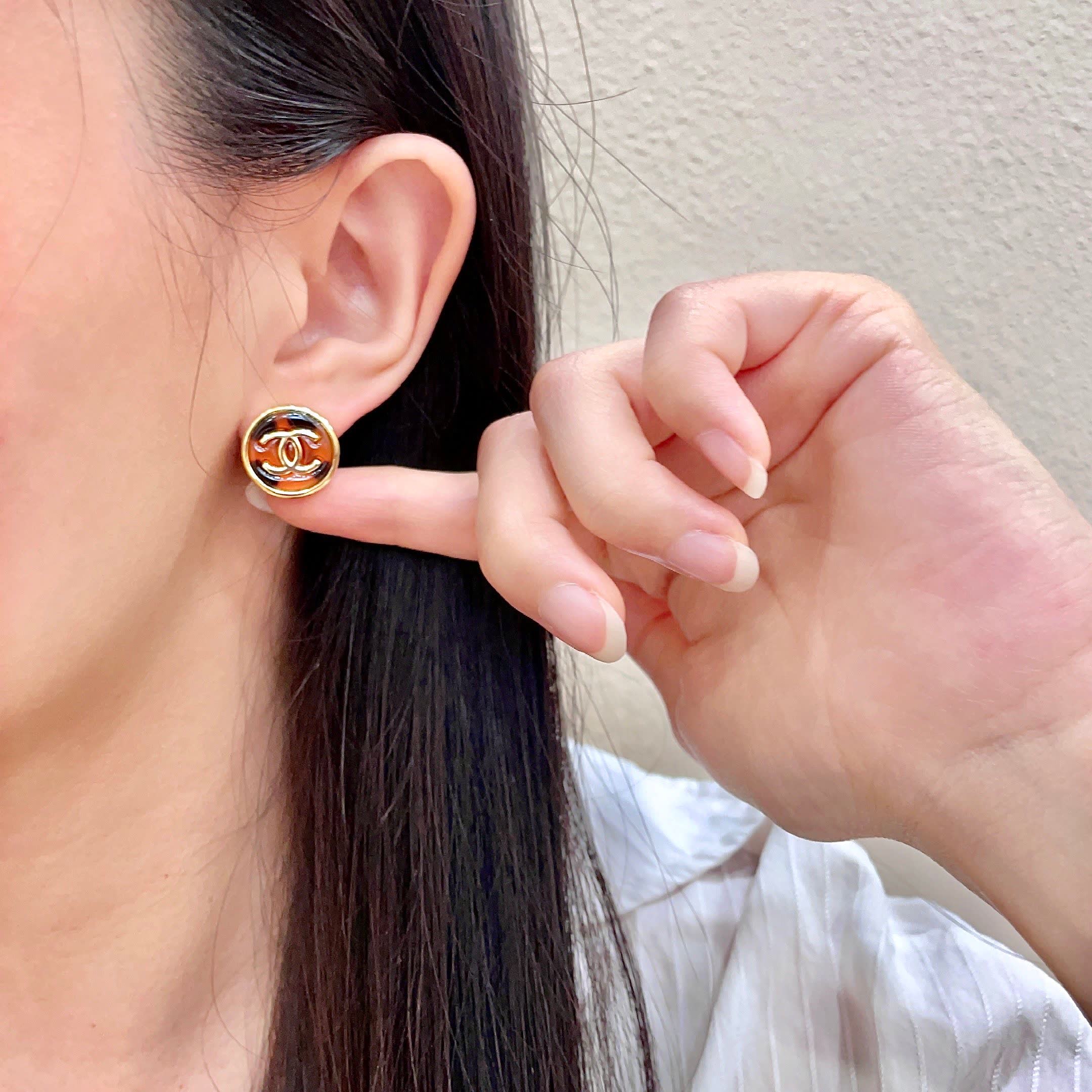 Chanel CC Logo Earrings