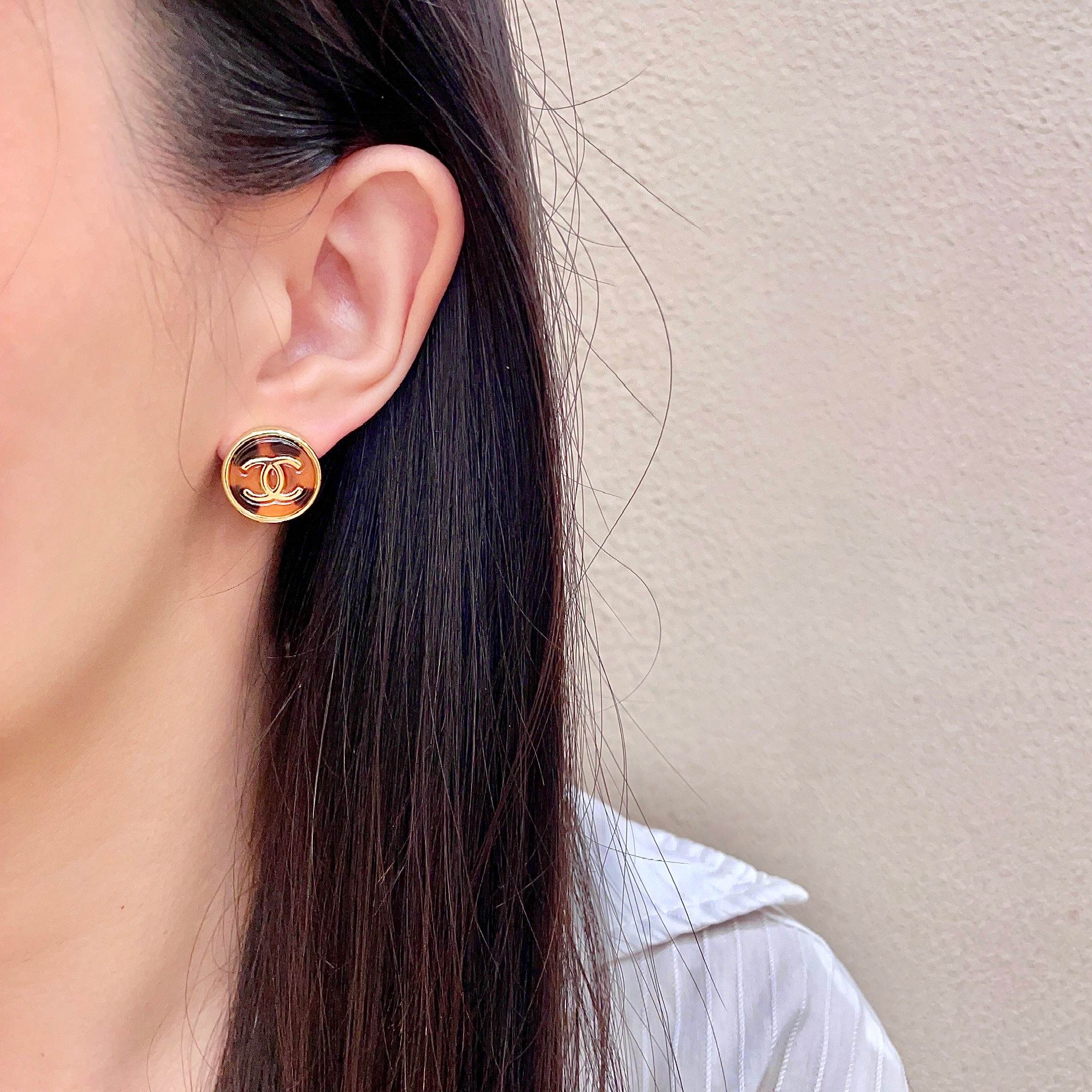 Chanel CC Logo Earrings