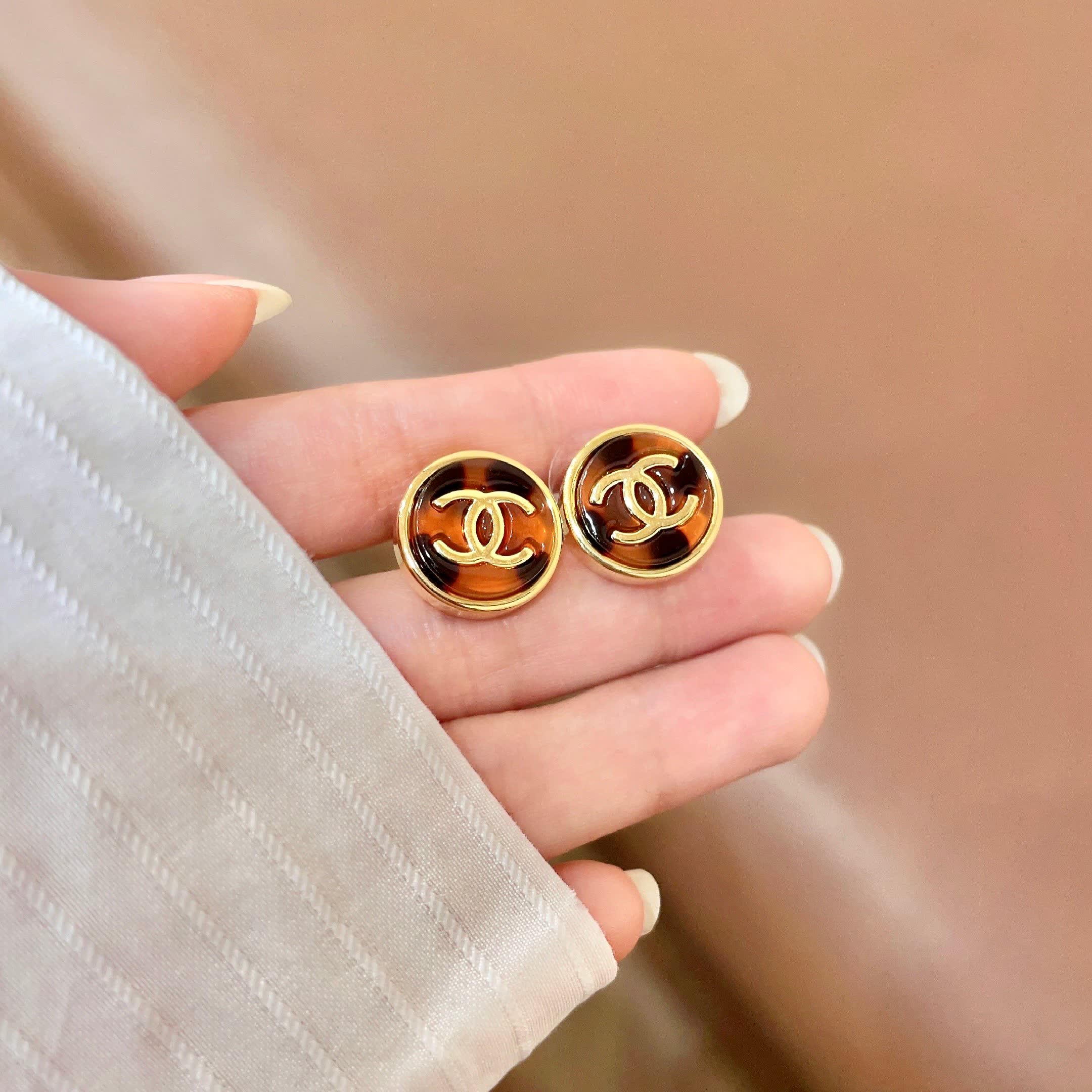 Chanel CC Logo Earrings